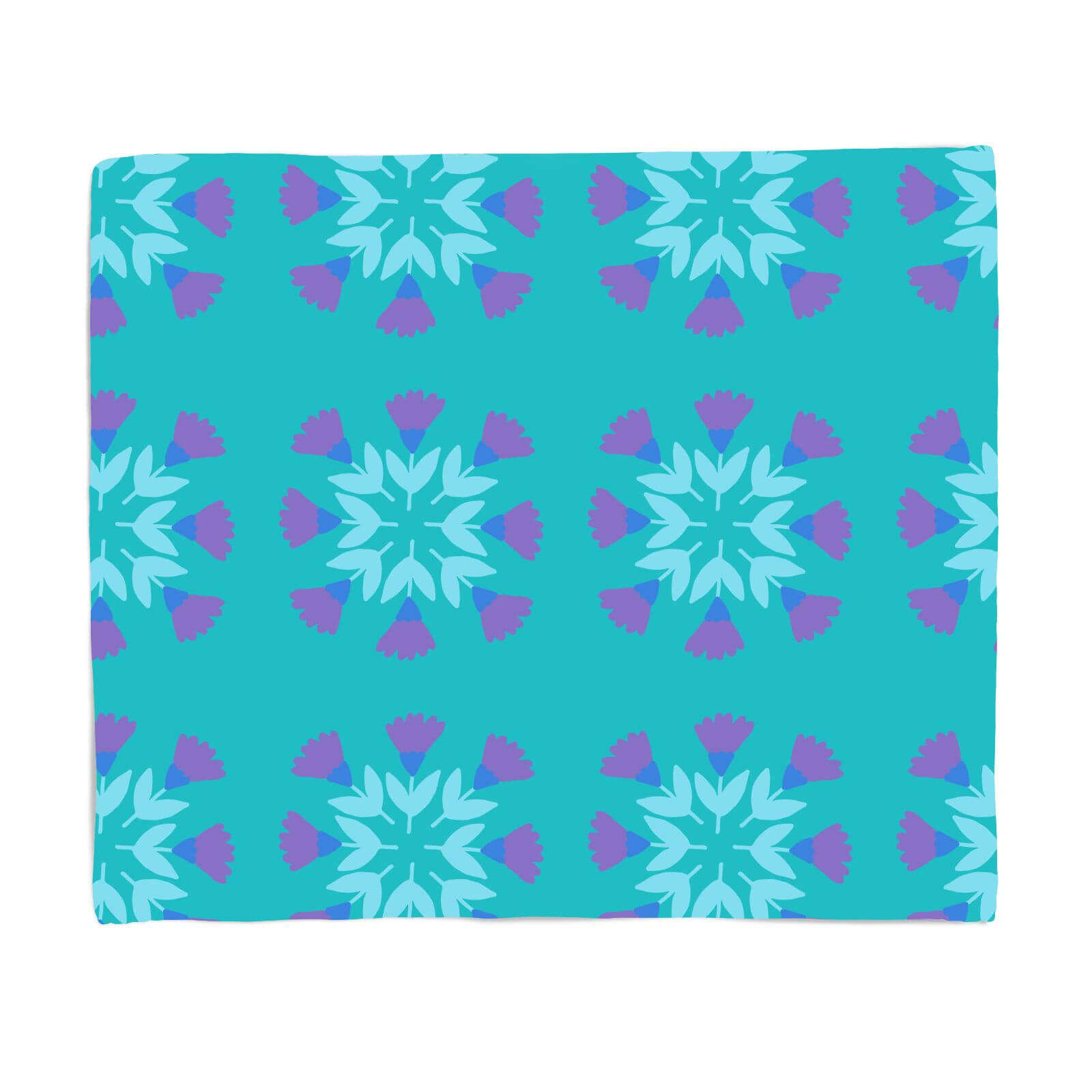 Retro Flower Circles Fleece Blanket - S