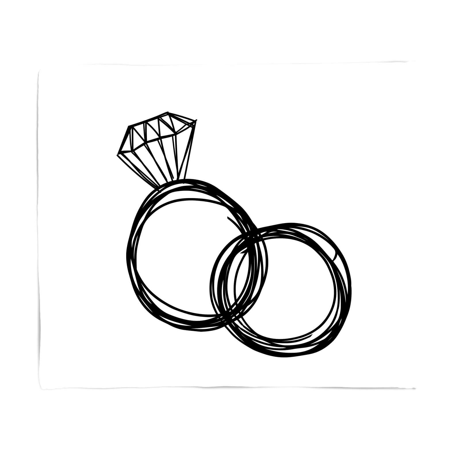 Hand Drawn Engagement Fleece Blanket - S