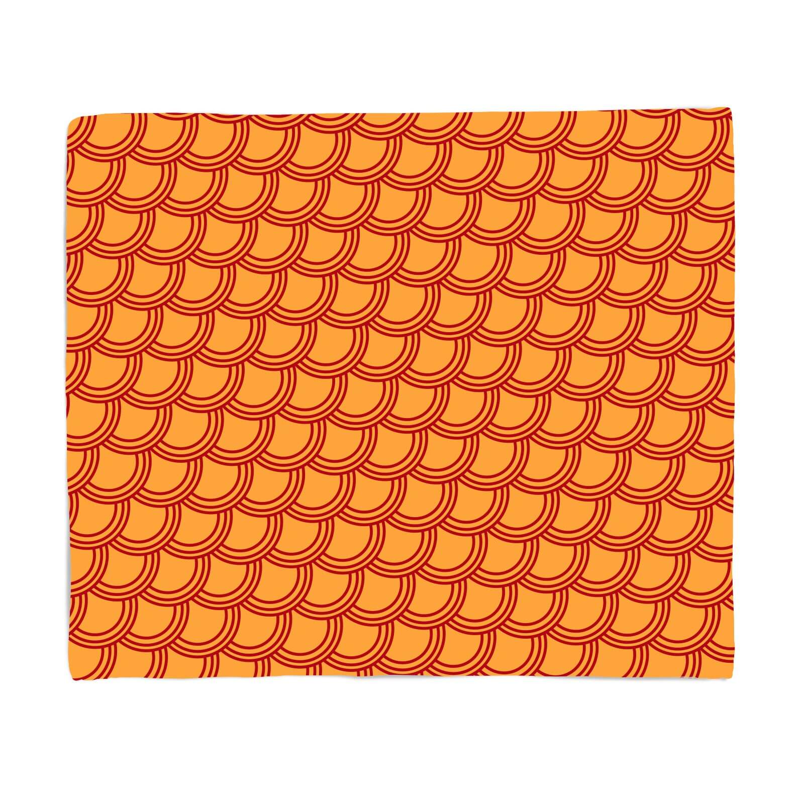 Chinese Pattern Yellow & Red Fleece Blanket - S