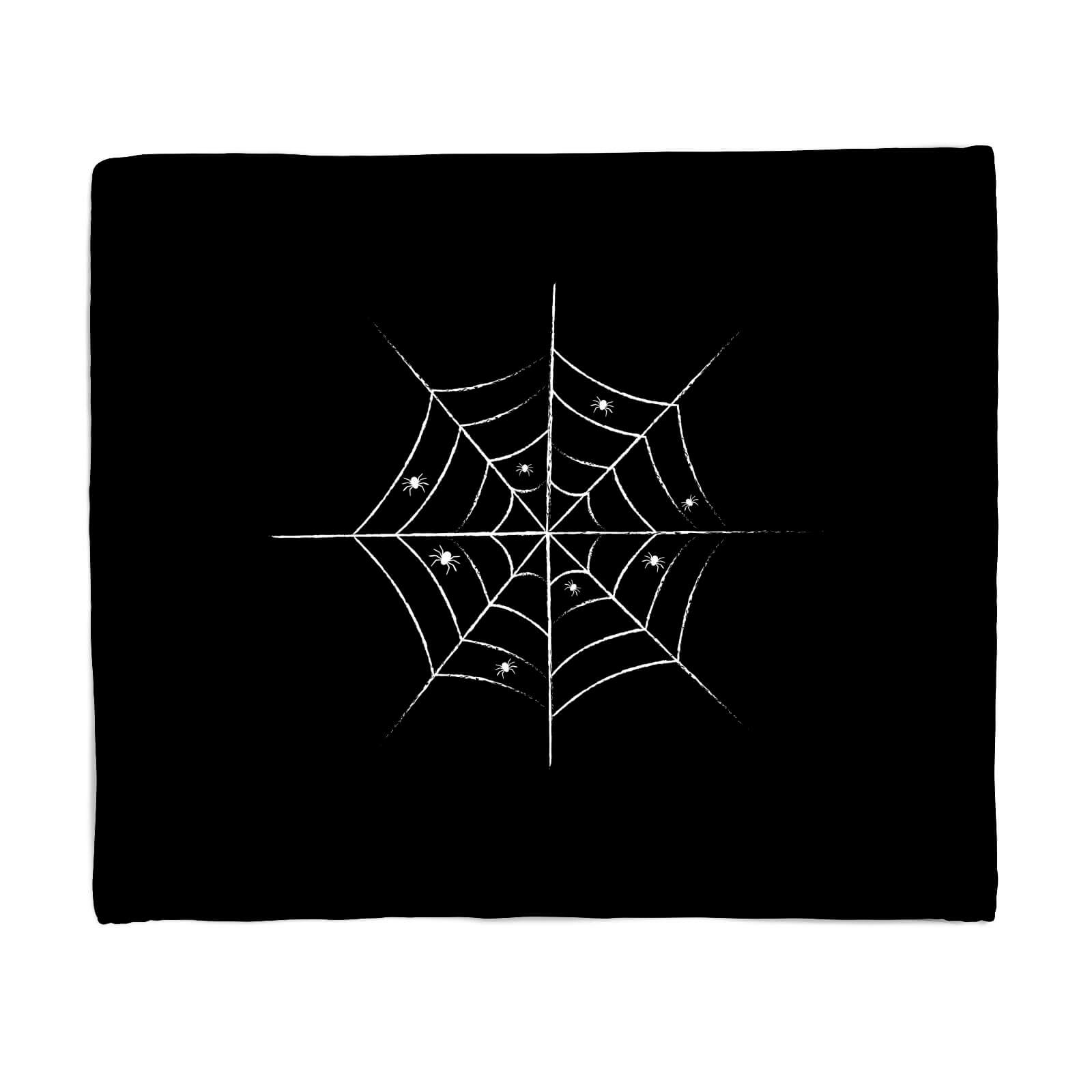 Hand Drawn Spider Web Fleece Blanket - S