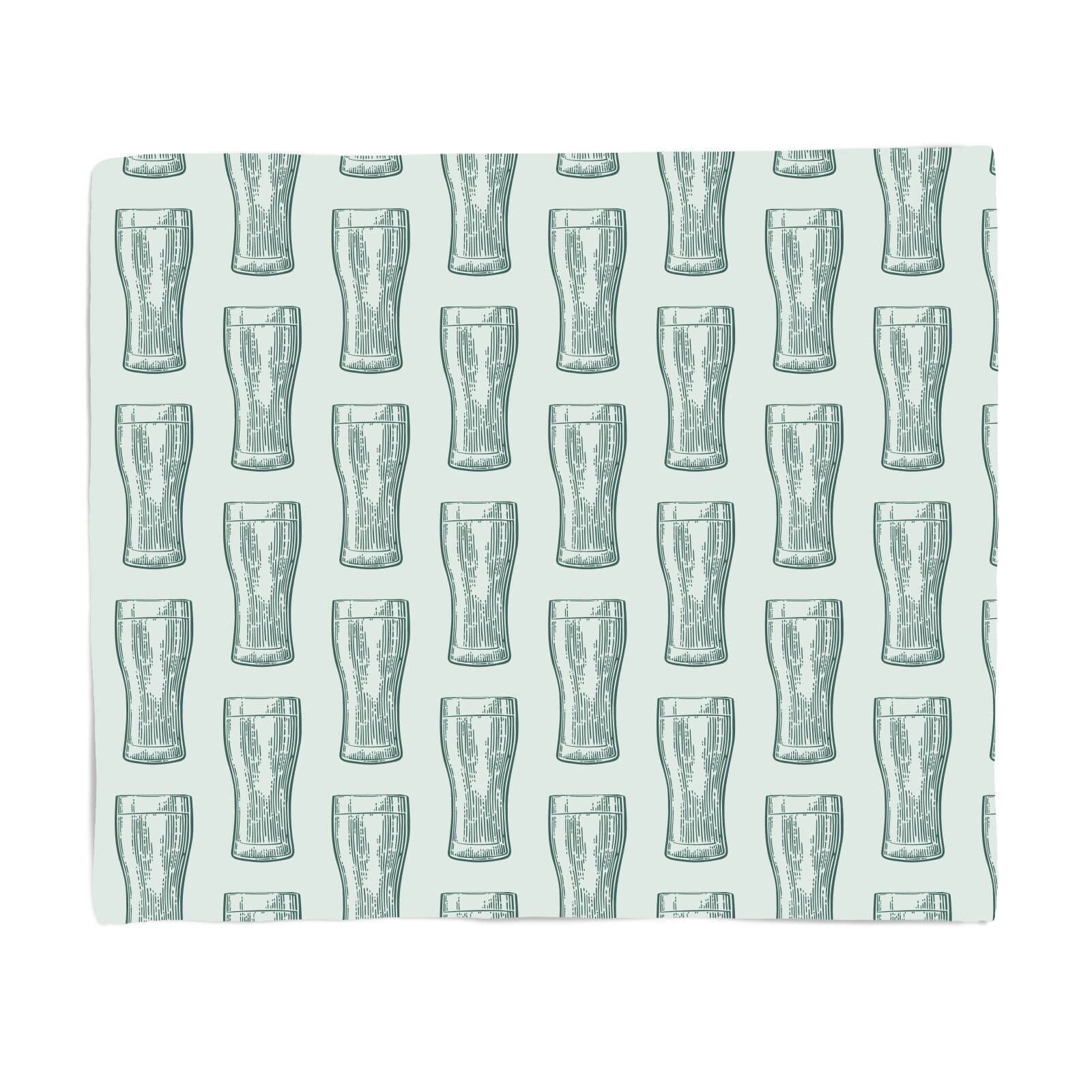 Beer Glass Pattern Fleece Blanket - S
