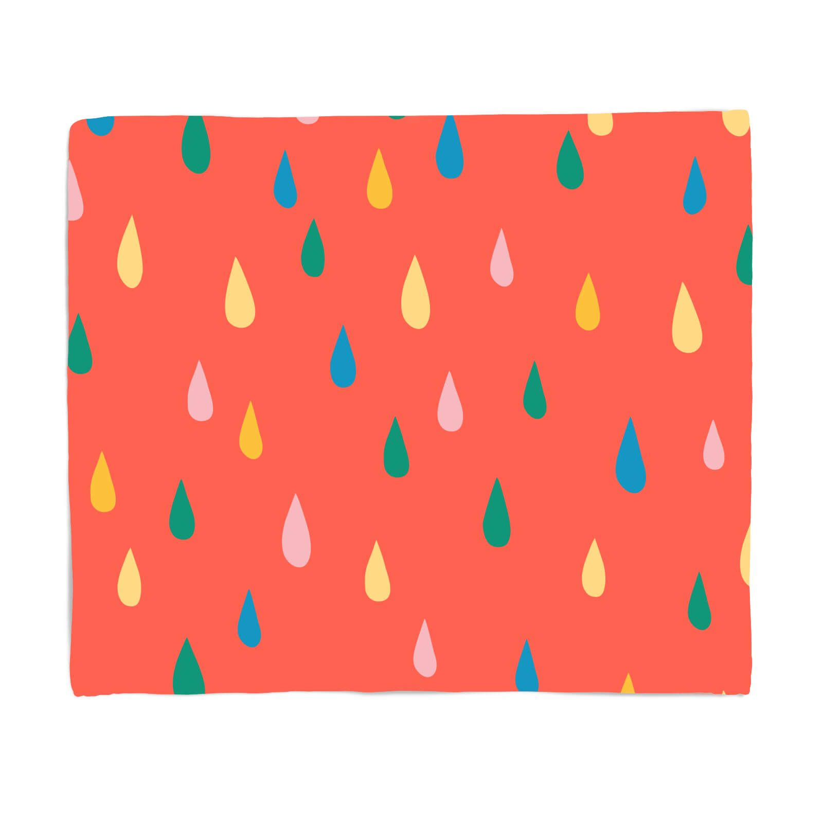 Rainbow Rain Drops Fleece Blanket - S