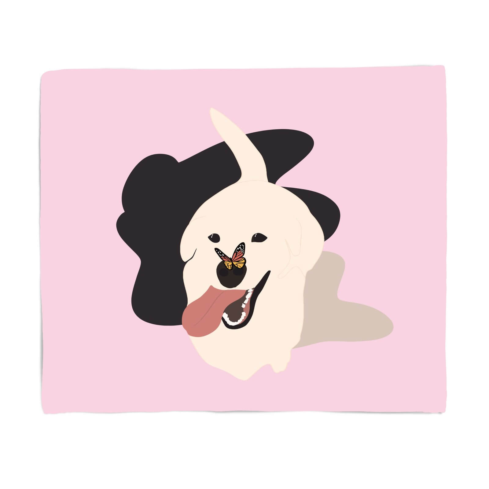 Dog With Butterfly Nose Fleece Blanket - S