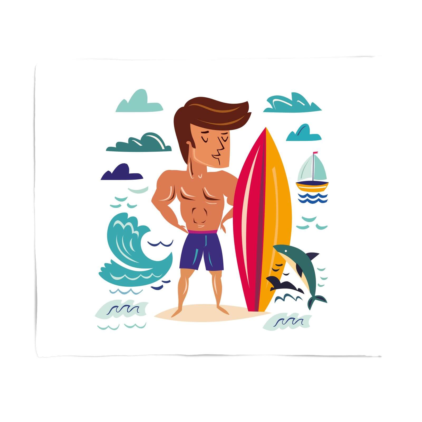 Surfer Boy Fleece Blanket - S