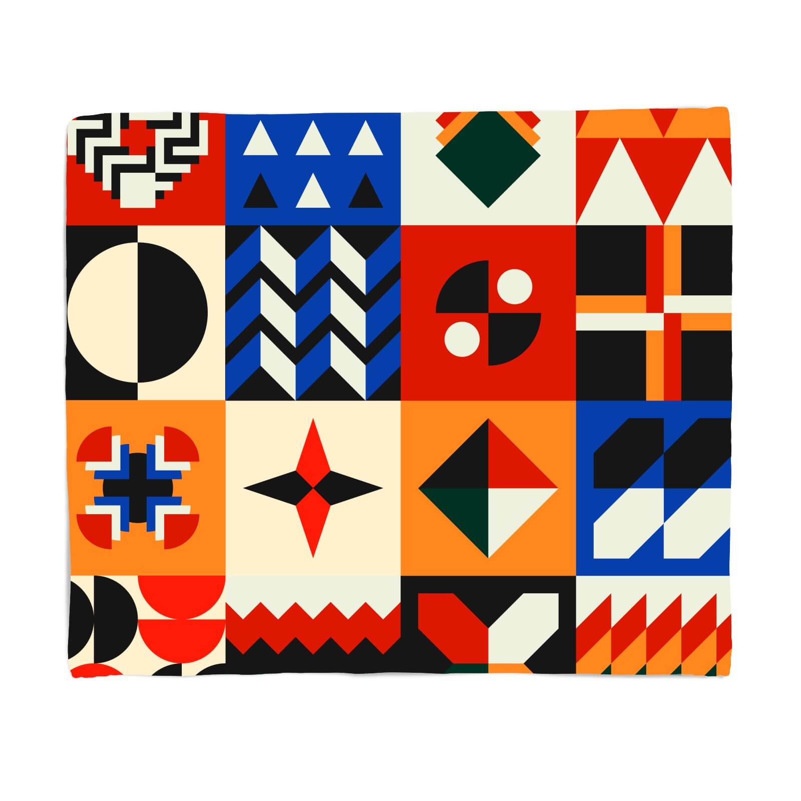 African Inspired Geometric Pattern Fleece Blanket - S