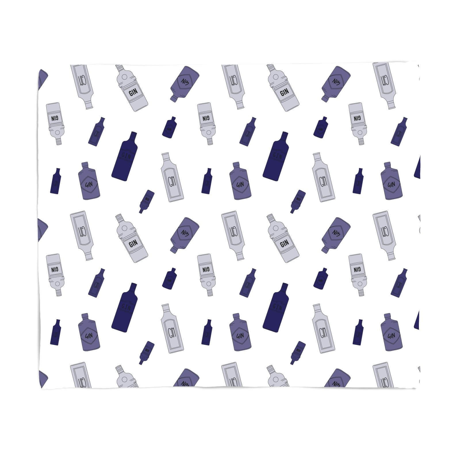 Gin Bottles Blue Fleece Blanket - S