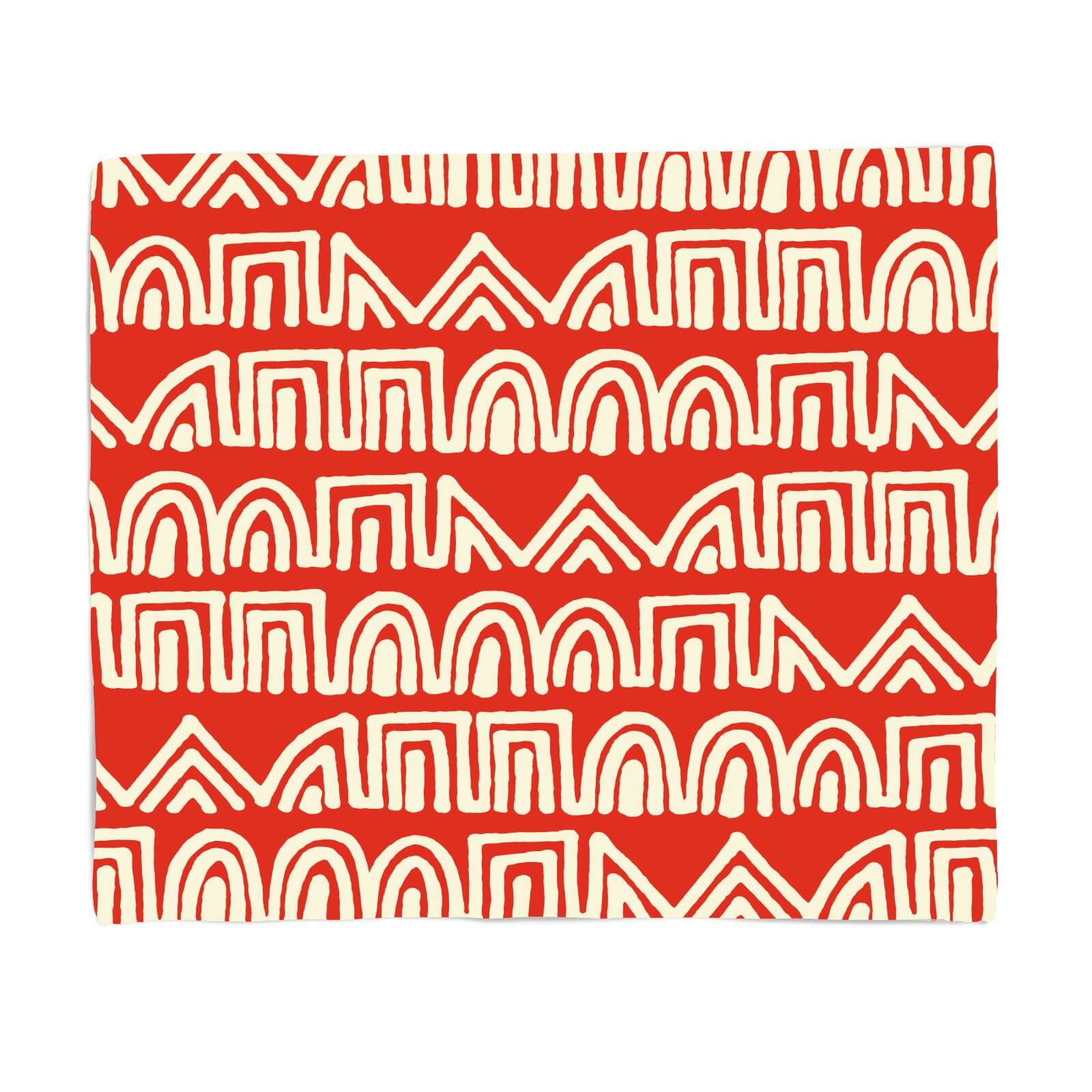 Abstract Tribal Circles And Squares Pattern Fleece Blanket - S