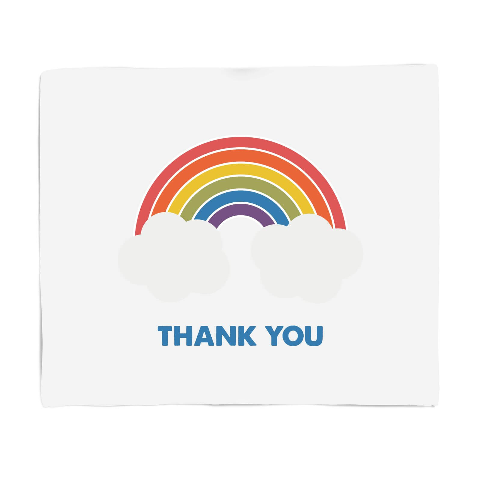 Rainbow With Clouds Thank You Fleece Blanket - S