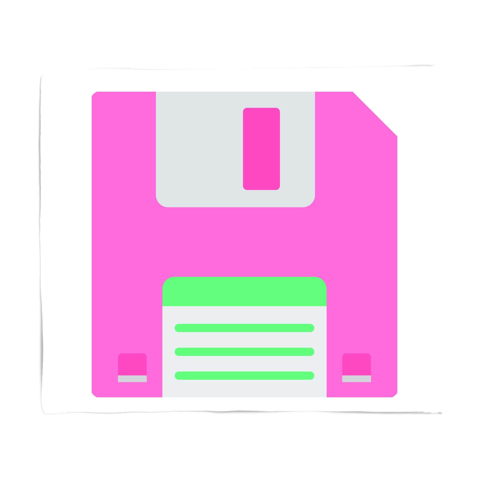 Neon Floppy Disk Fleece Blanket - S