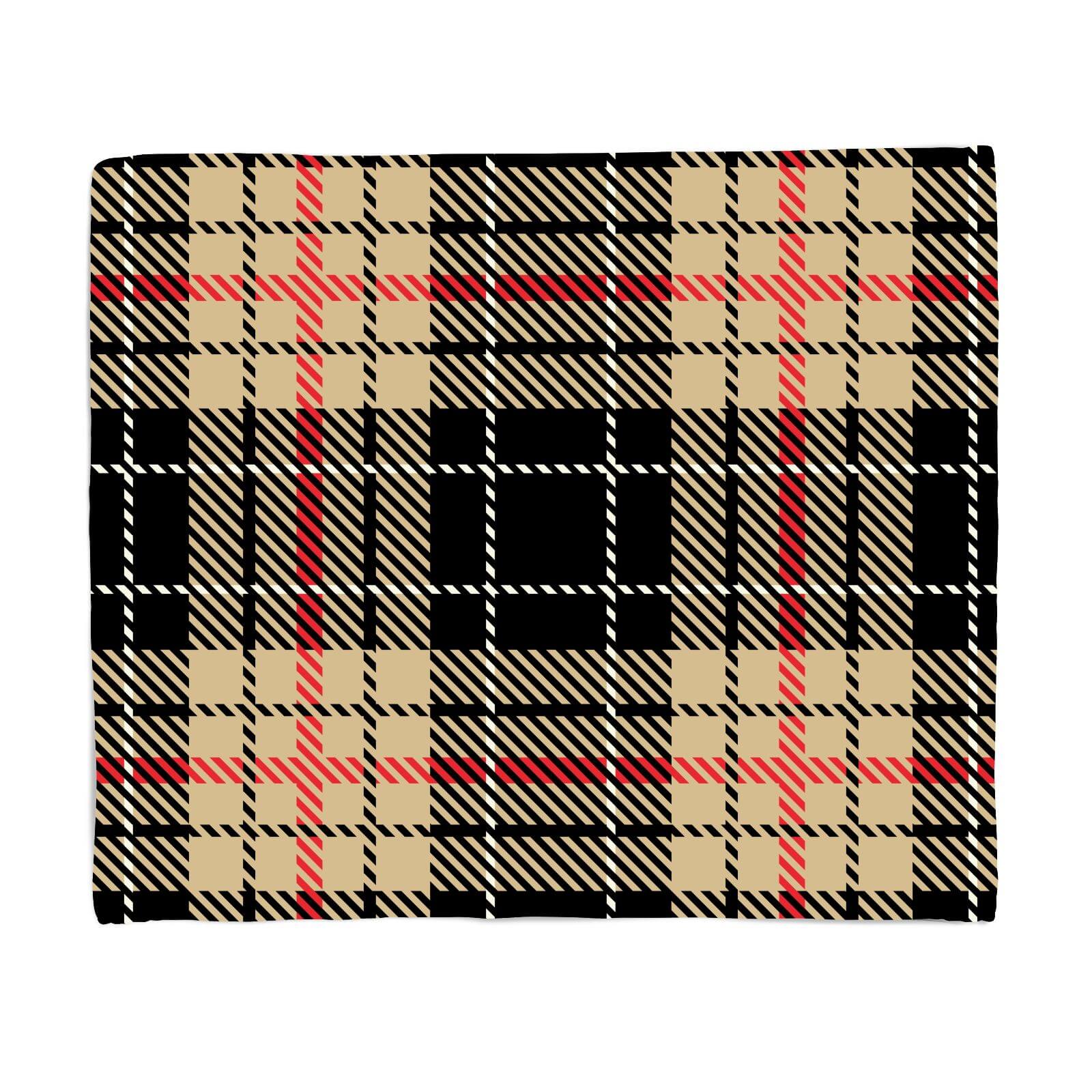 Black, Red & Yellow Tartan Fleece Blanket - S