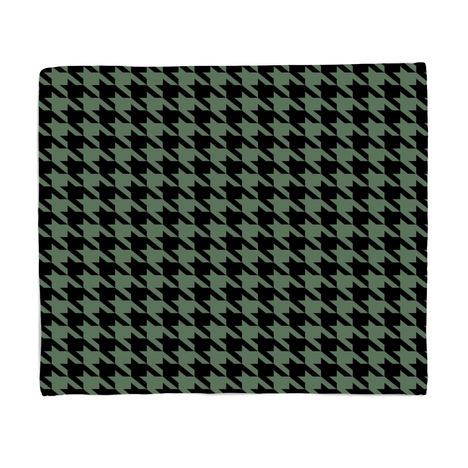 Khaki Dogtooth Fleece Blanket - S