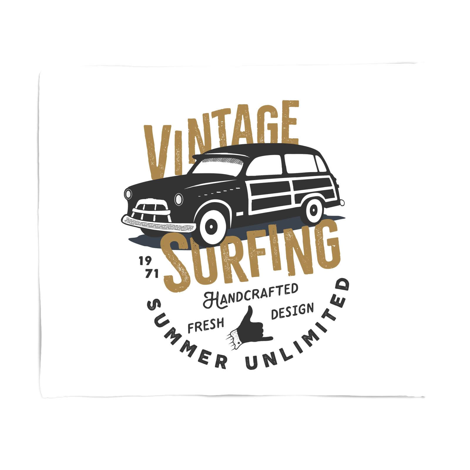 Vintage Surfing Fleece Blanket - S