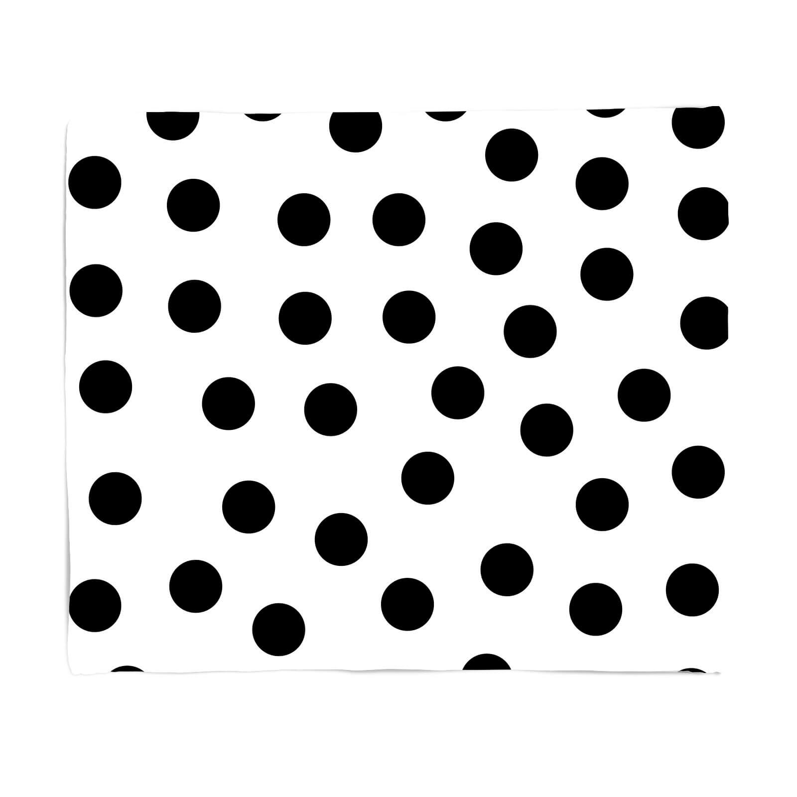 Monochrome Polka Dots Fleece Blanket - S