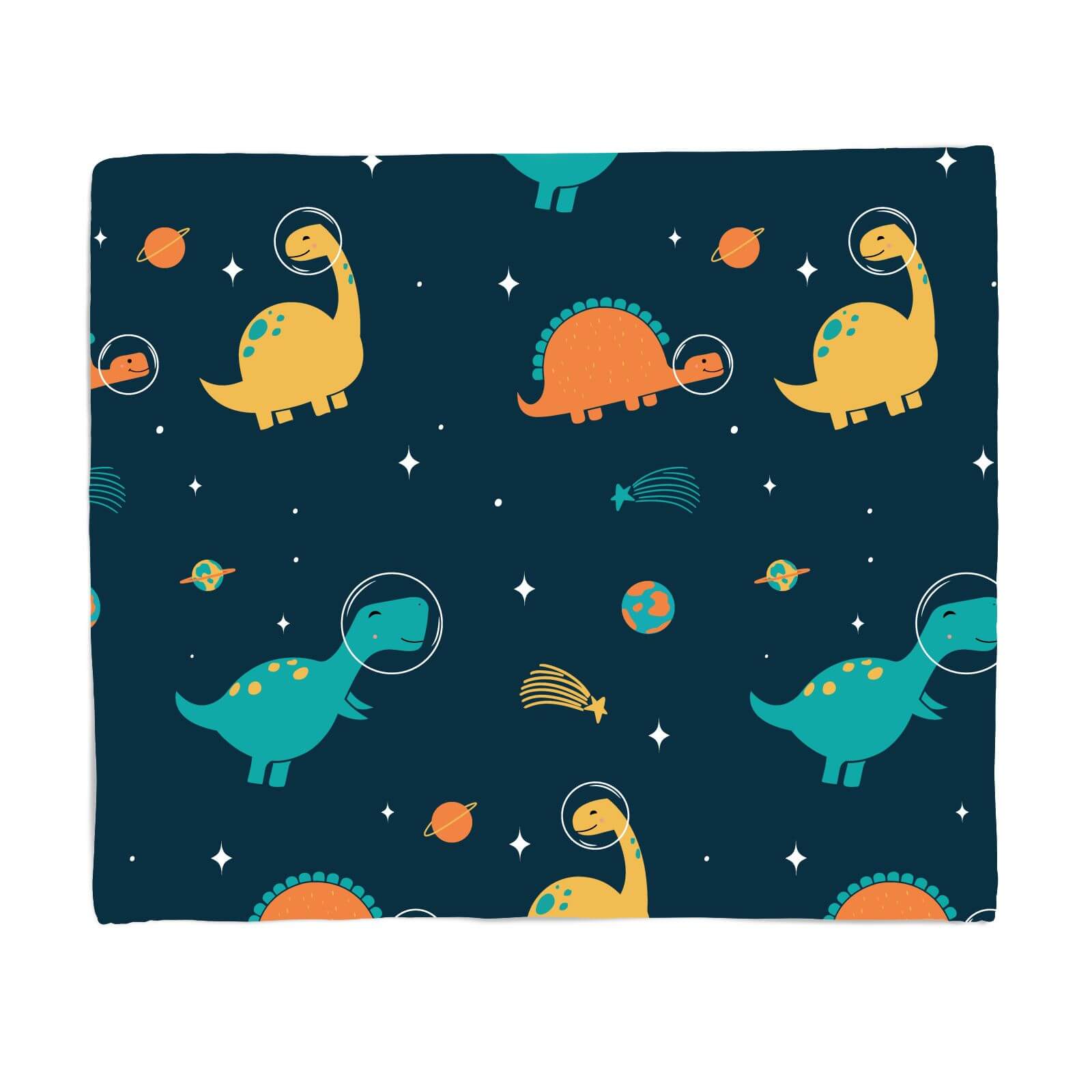 Space Dino Pattern Fleece Blanket - S