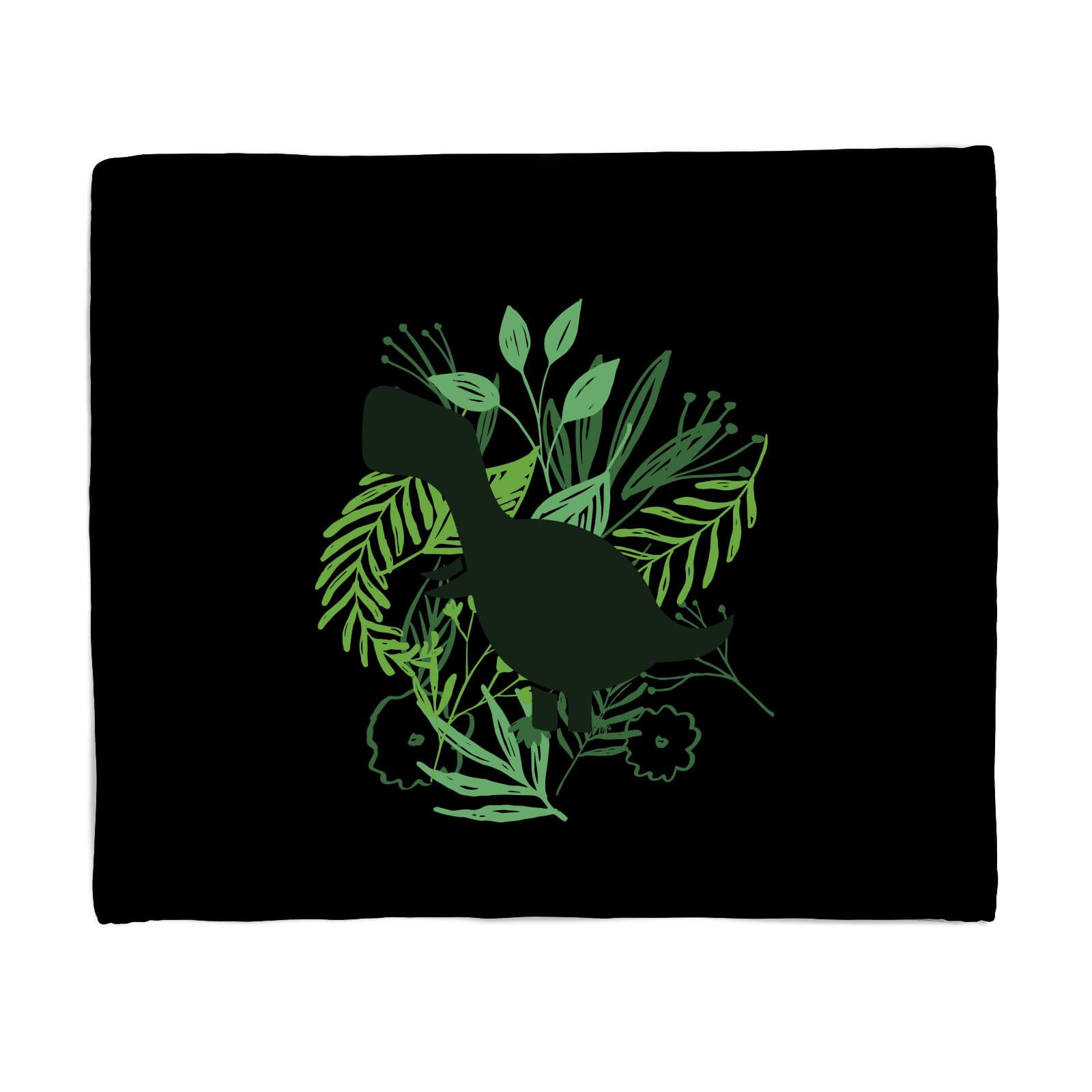 T-Rex Silhouette Foliage Fleece Blanket - S