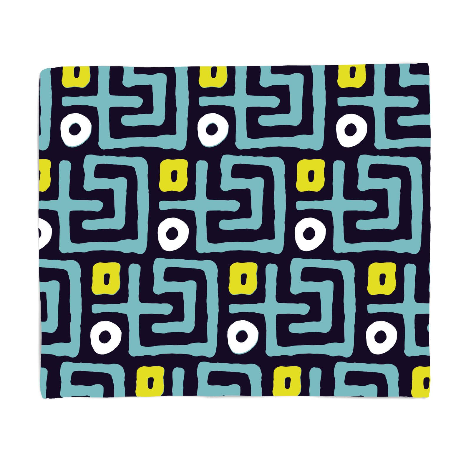 Abstract Tribal Circular Pattern Fleece Blanket - S