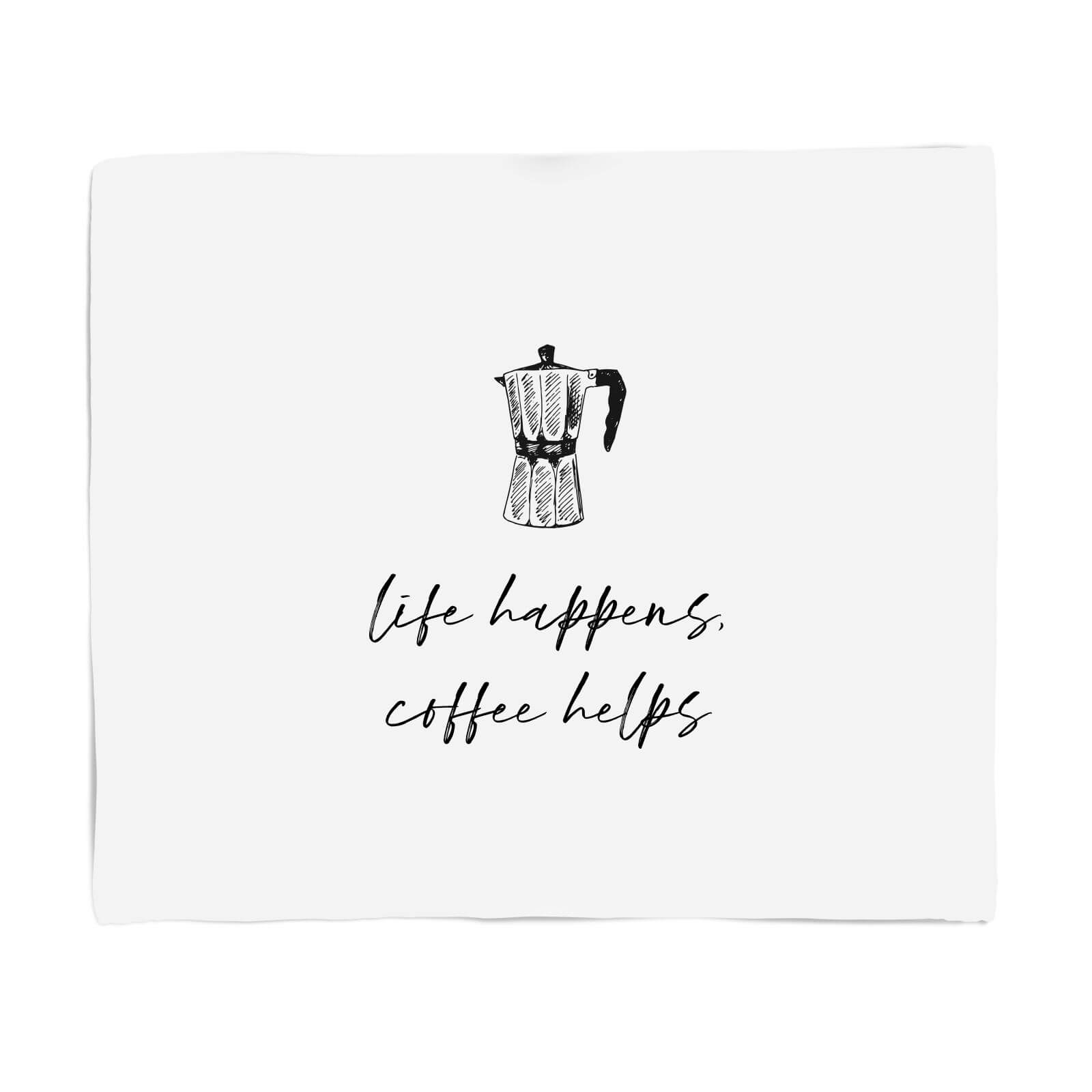 Life Happens Coffee Helps Fleece Blanket - S