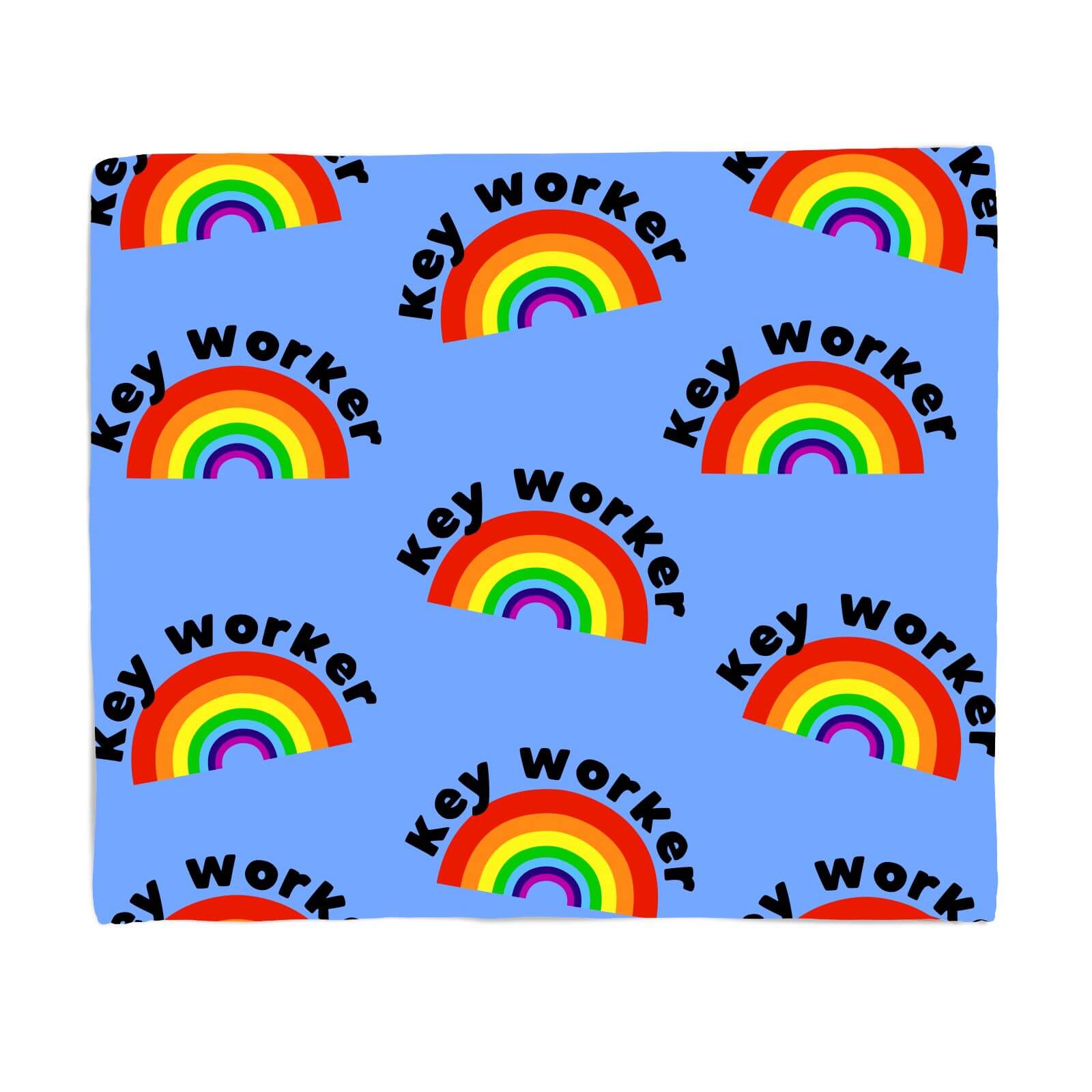 Key Worker Rainbow Fleece Blanket - S