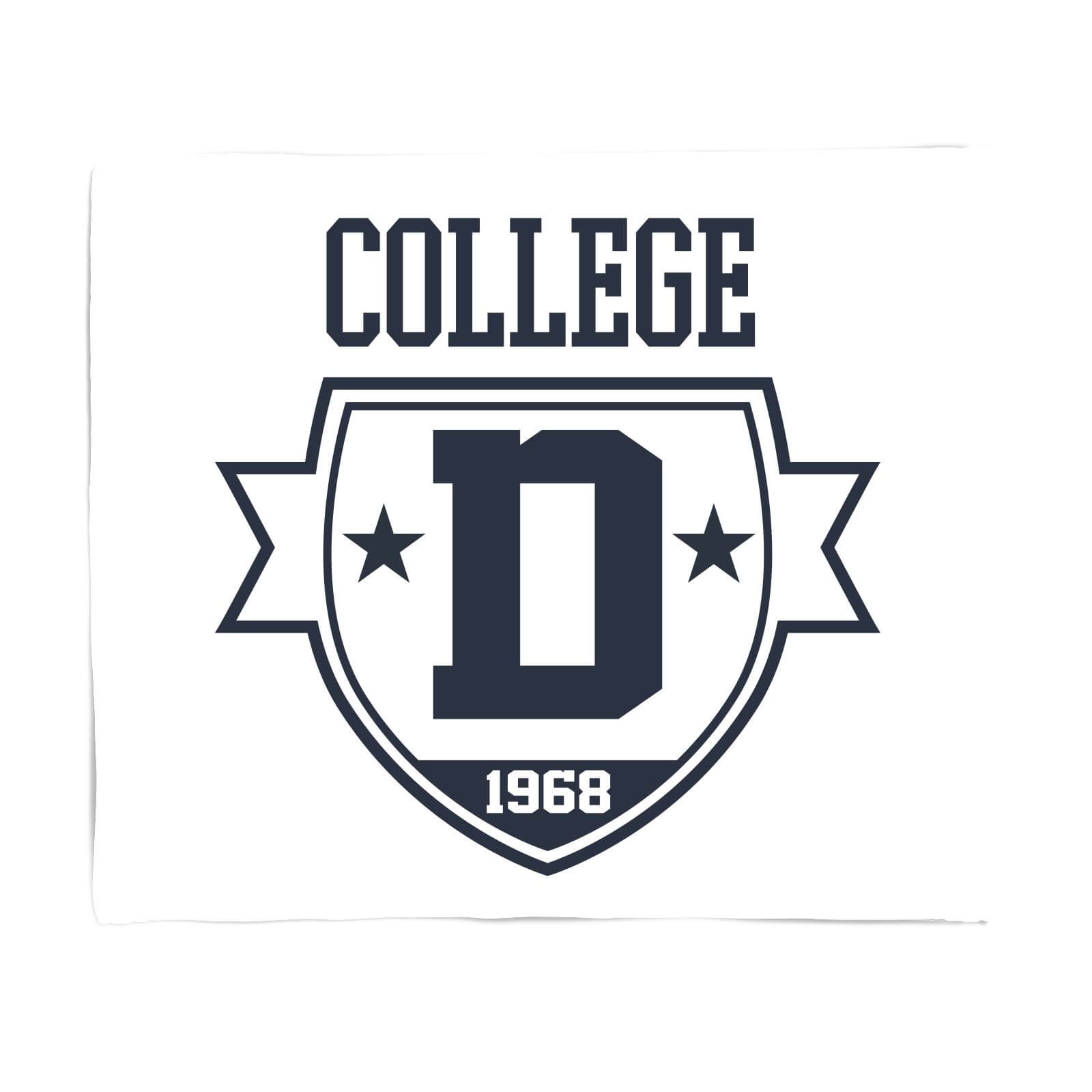 College Motif Fleece Blanket - S
