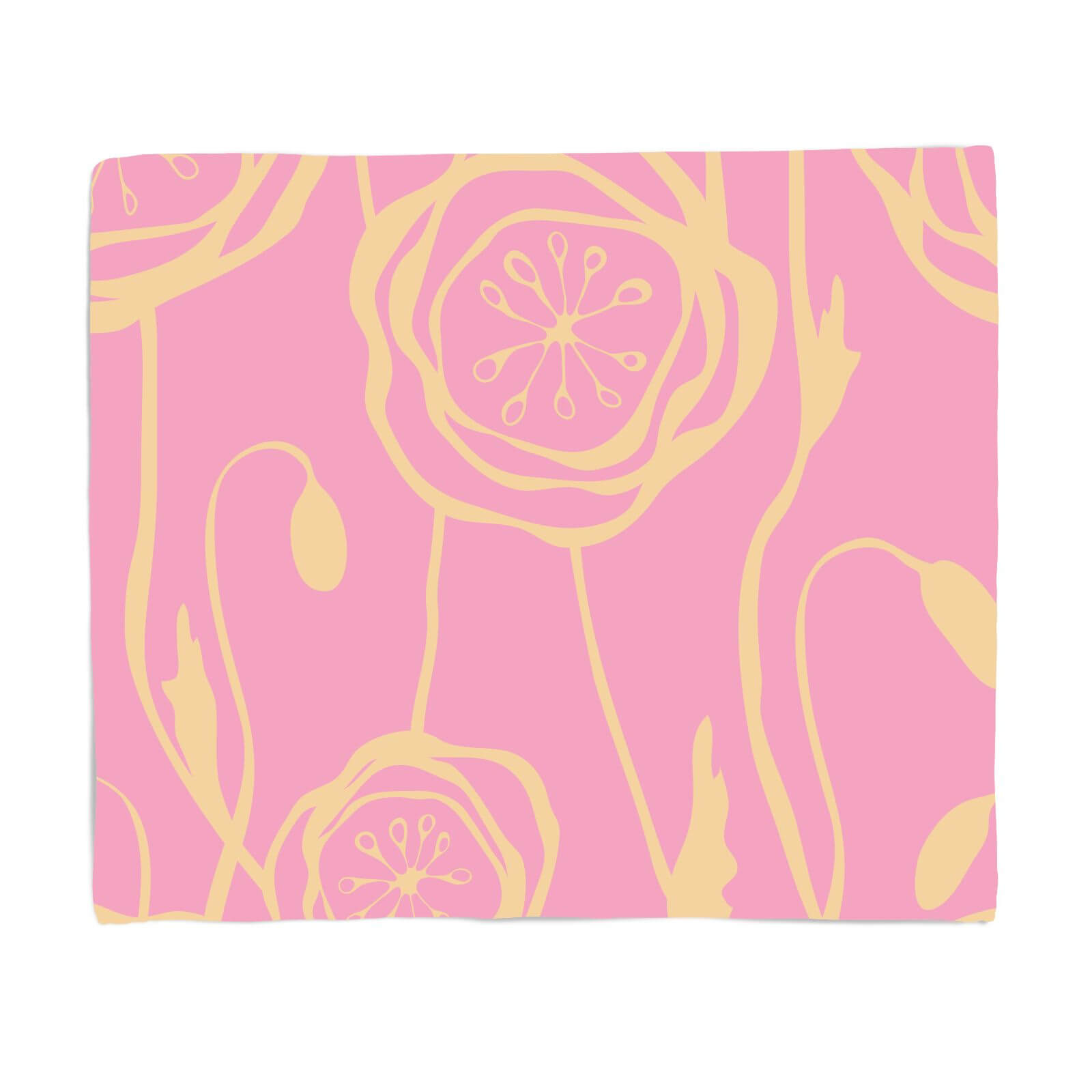 Light Poppies Fleece Blanket - S