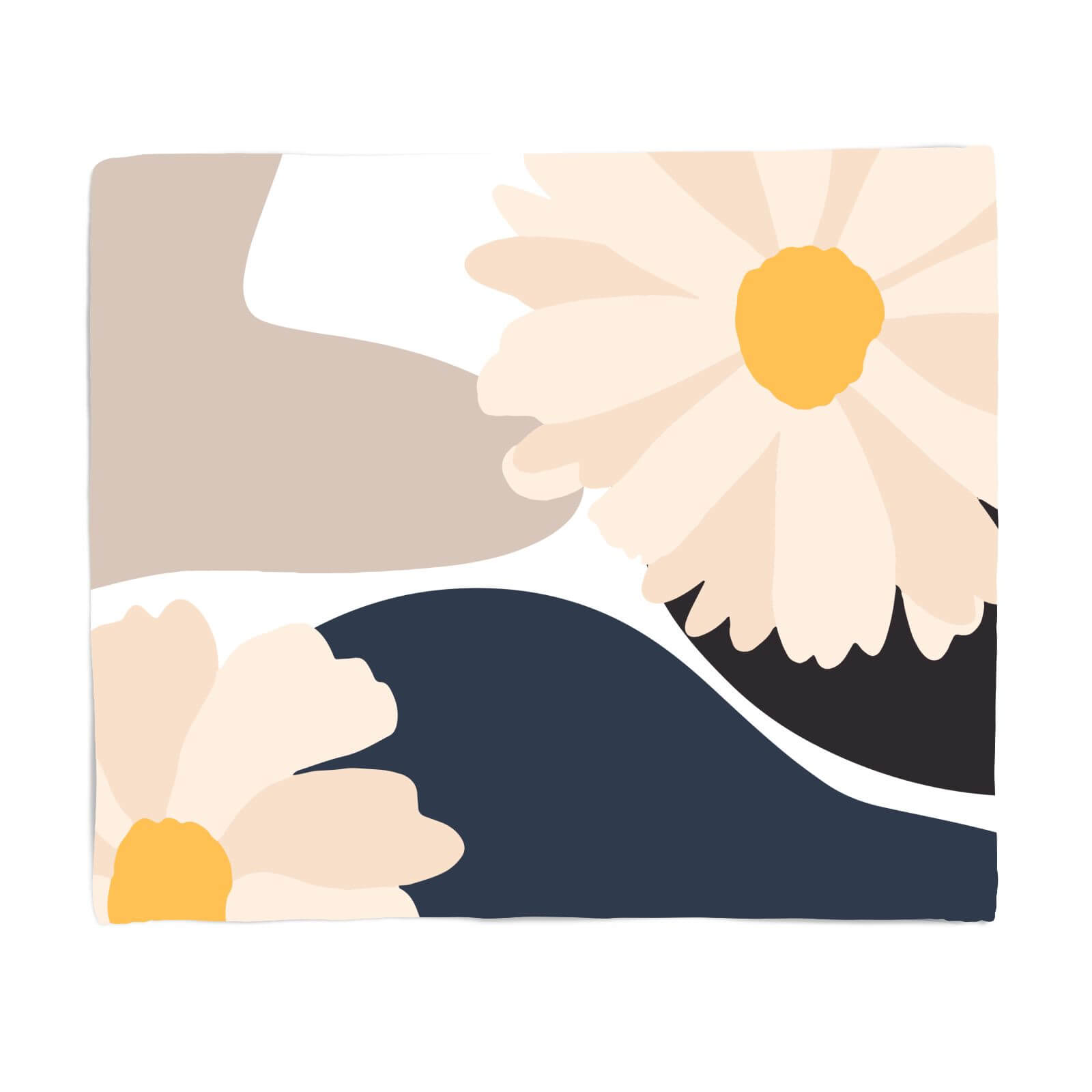 Abstract Daisies Fleece Blanket - S