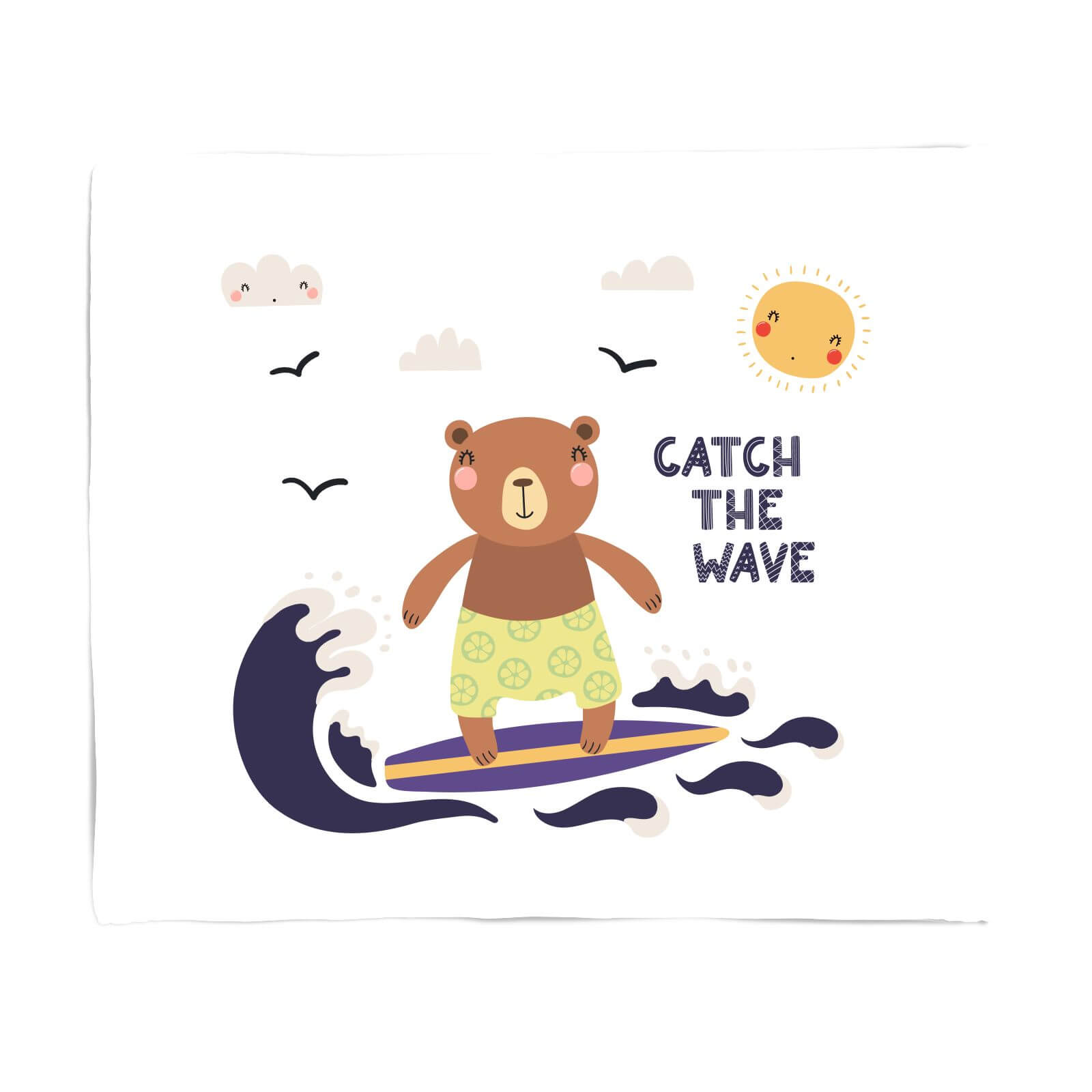 Catch The Wave Mr Bear Fleece Blanket - S