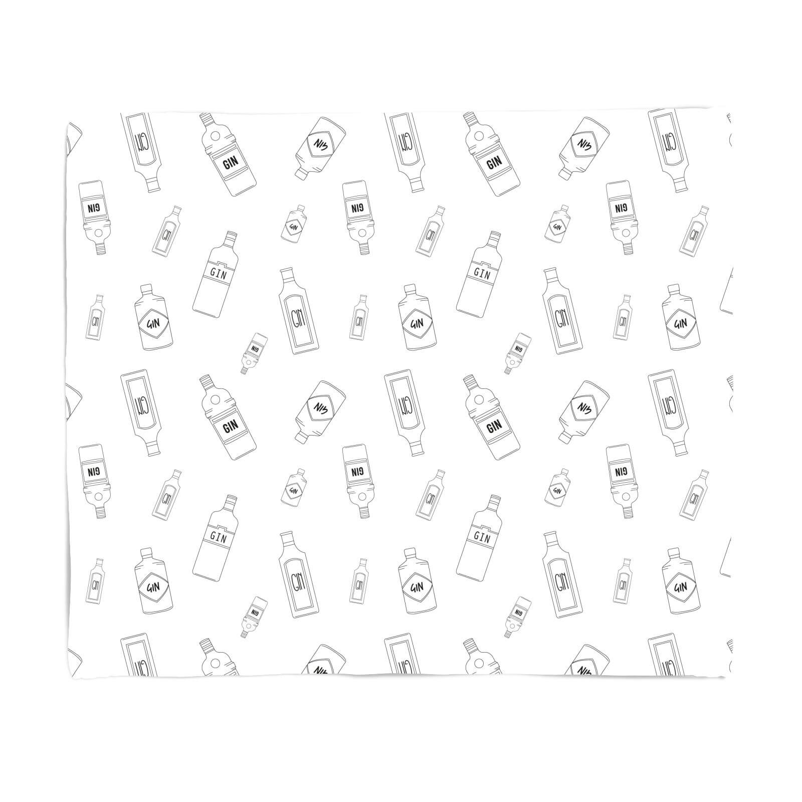 Gin Bottles Black And White Fleece Blanket - S