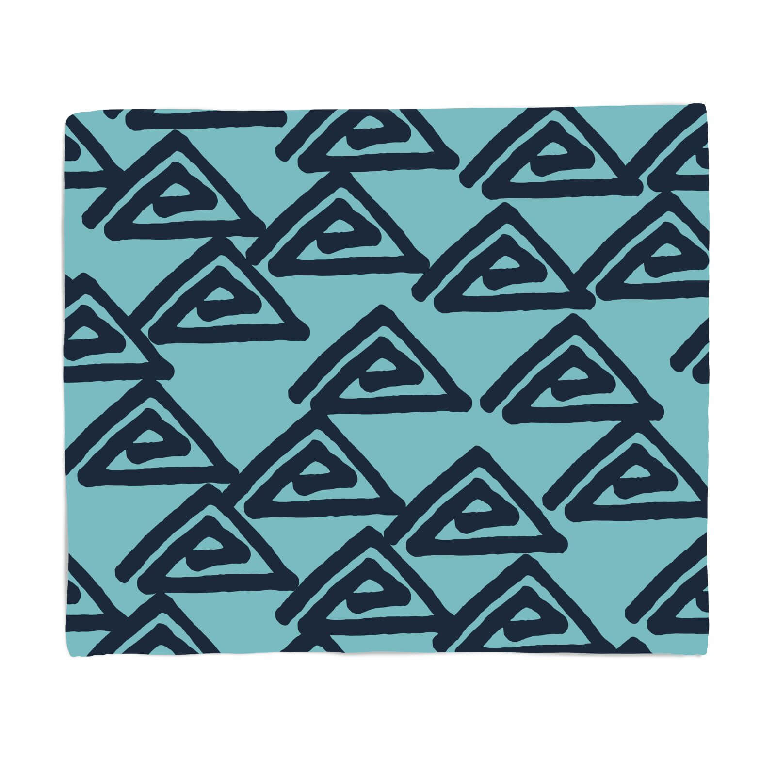 Abstract Tribal Triangular Pattern Fleece Blanket - S