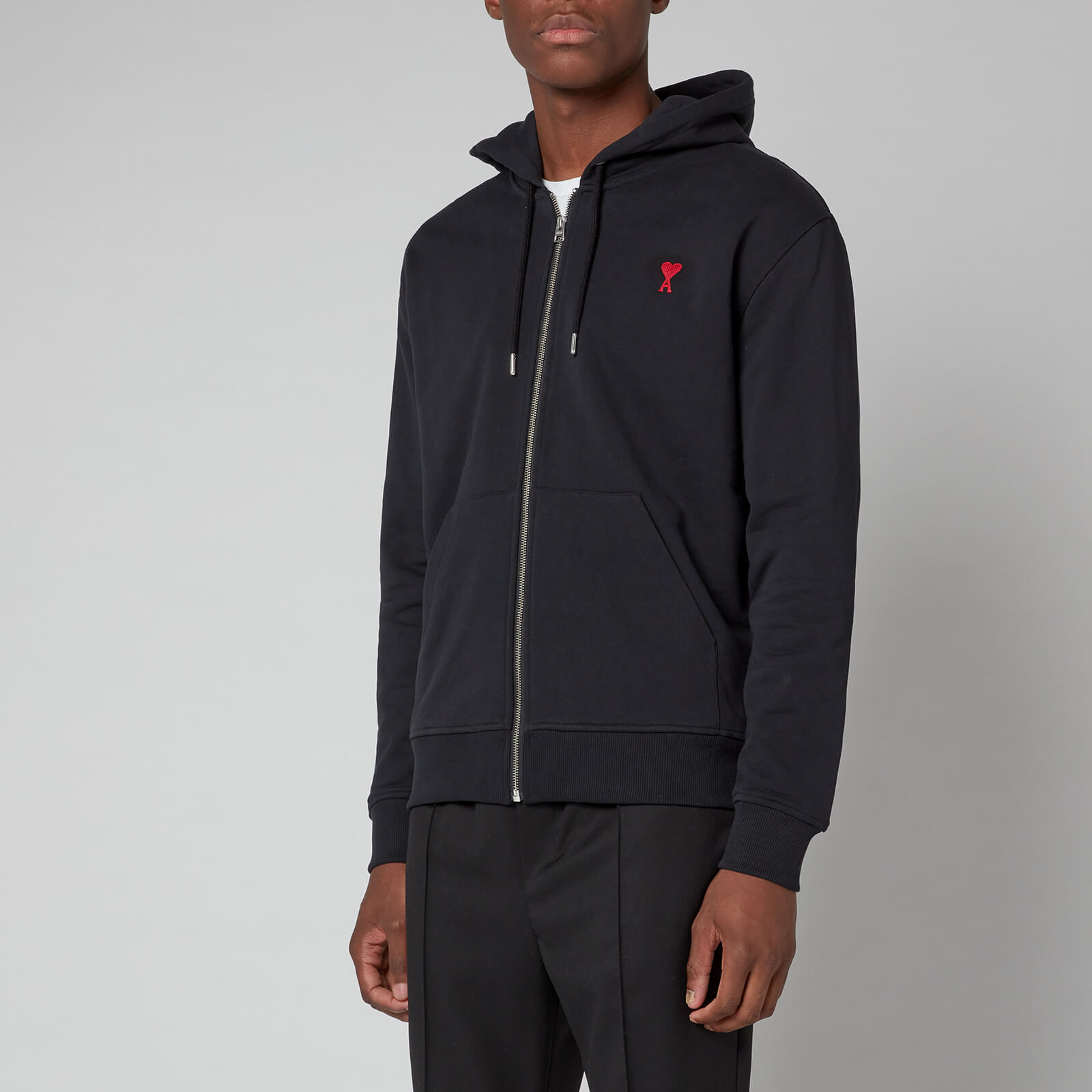 AMI Men's De Coeur Zipped Hoodie - Black - S