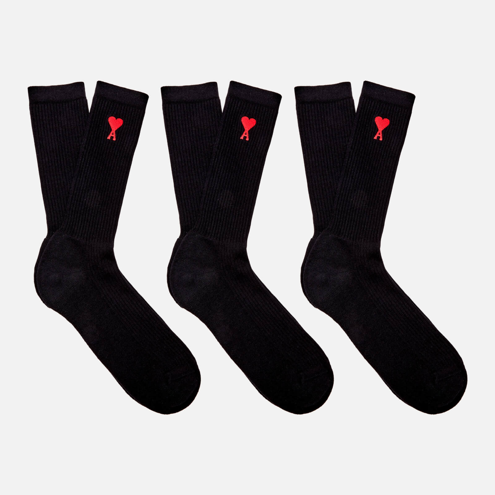 AMI Men's 3-Pack De Coeur Socks - Black - 40-46