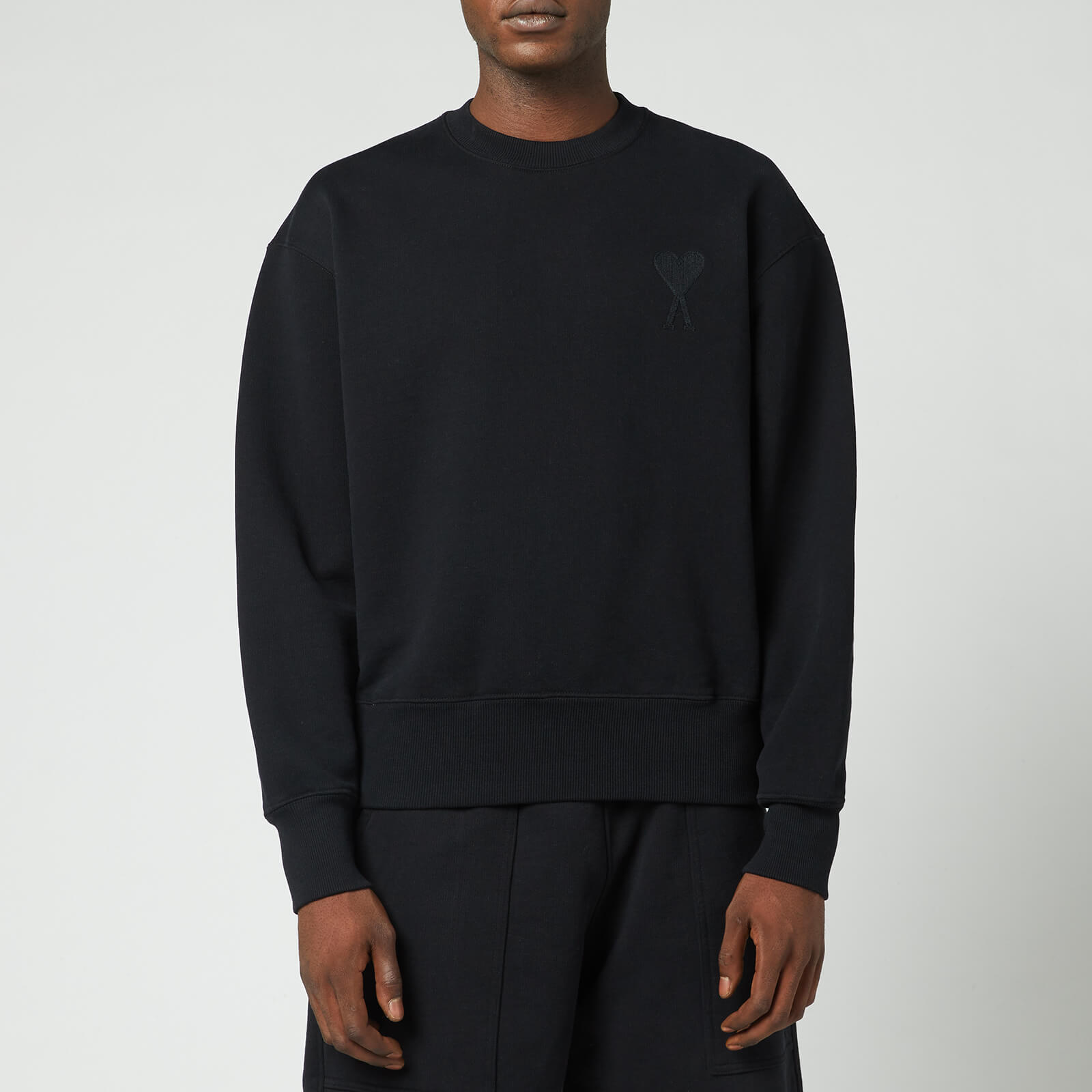 AMI Men's Oversized De Coeur Logo Sweatshirt - Black - S