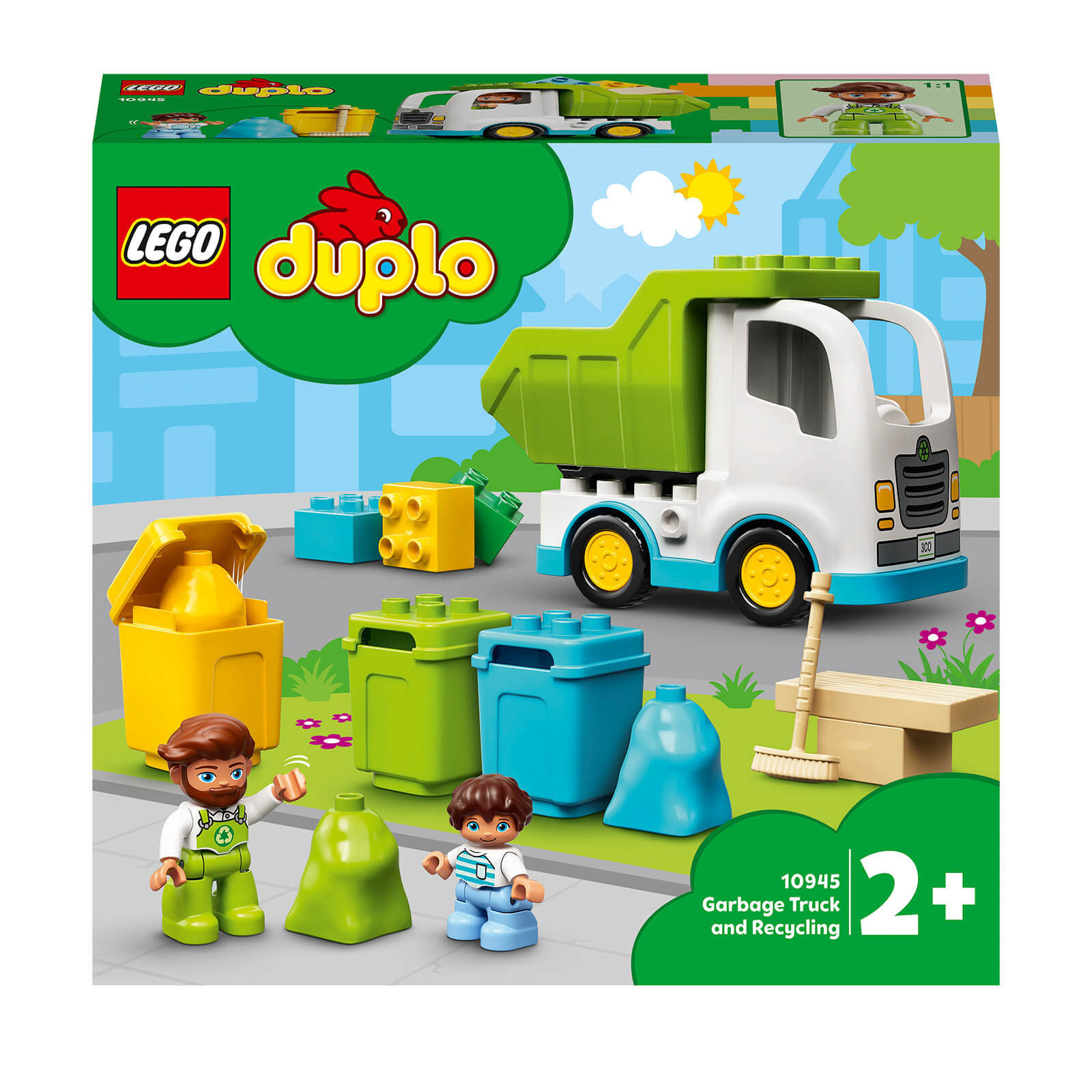 LEGO DUPLO Town Garbage Truck and Recycling Toy for Toddlers (10945)