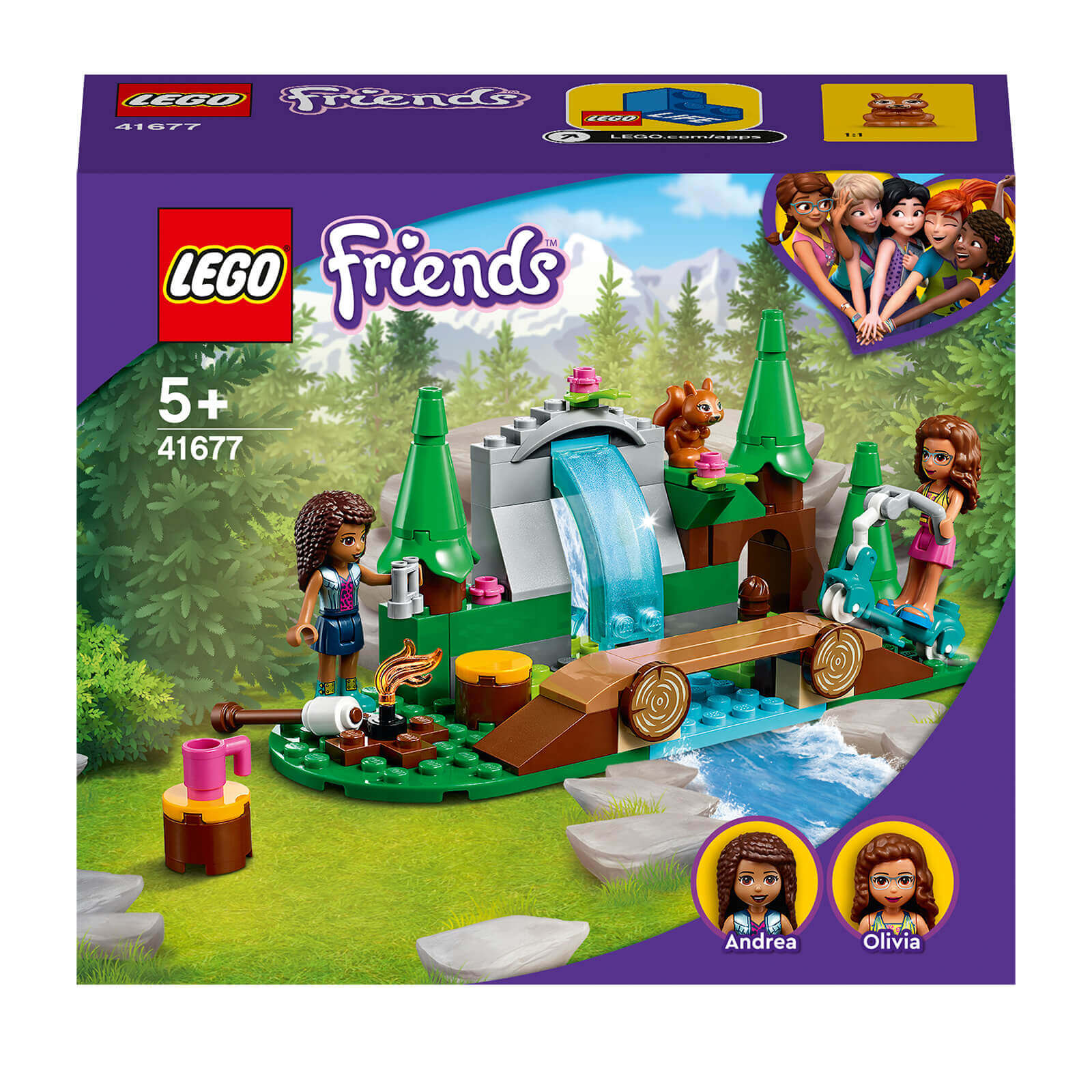 Image of LEGO Friends: Forest Waterfall Camping Adventure Set (41677)