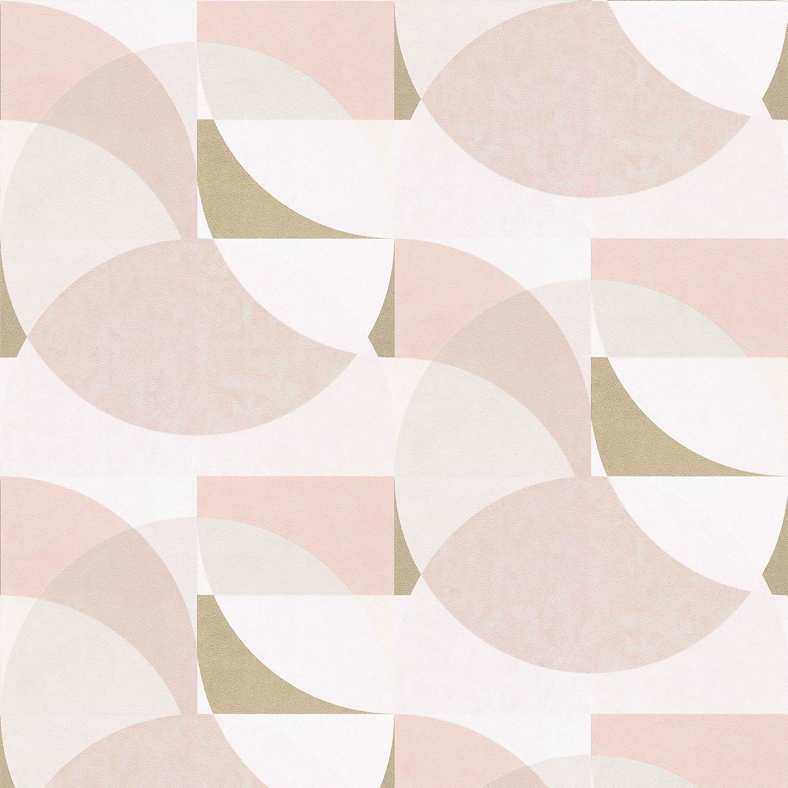 Photo of Elle Decoration Geometric Blush Pink White Gold Wallpaper