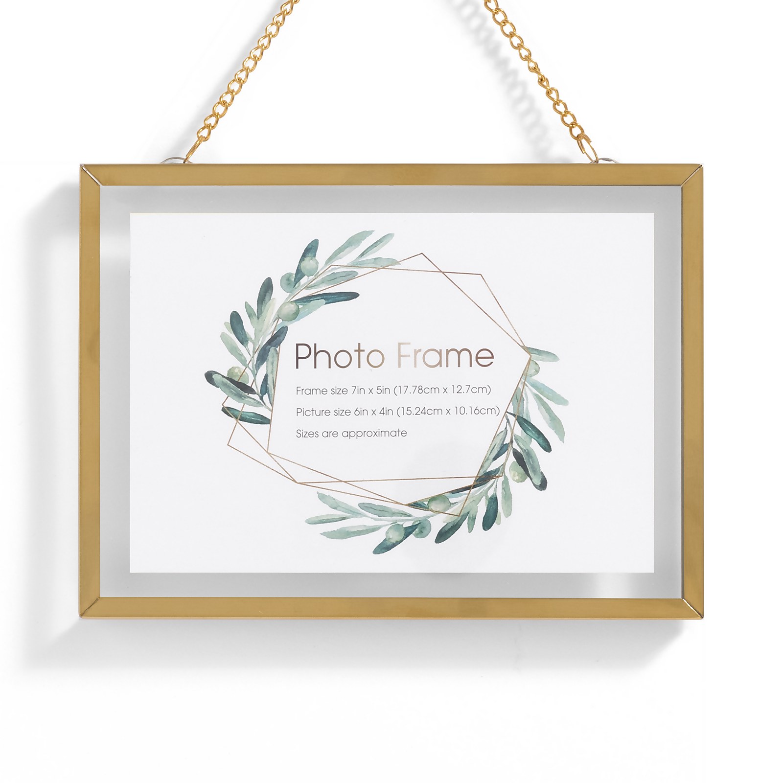 Photo of Hanging Metal Frame - 6x4in - Brushed Brass