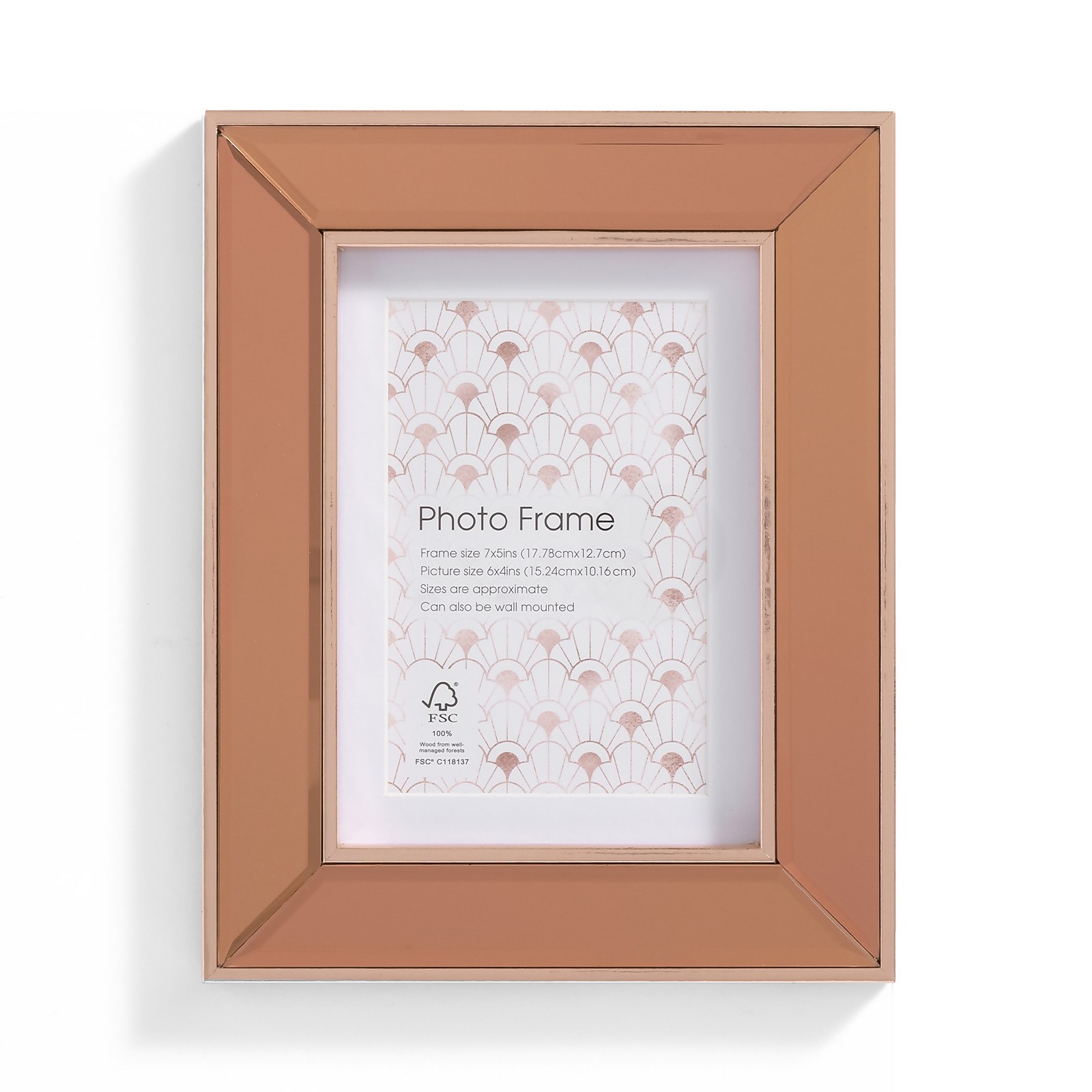 Photo of Bevelled Photo Frame - 6x4in - Rose Gold