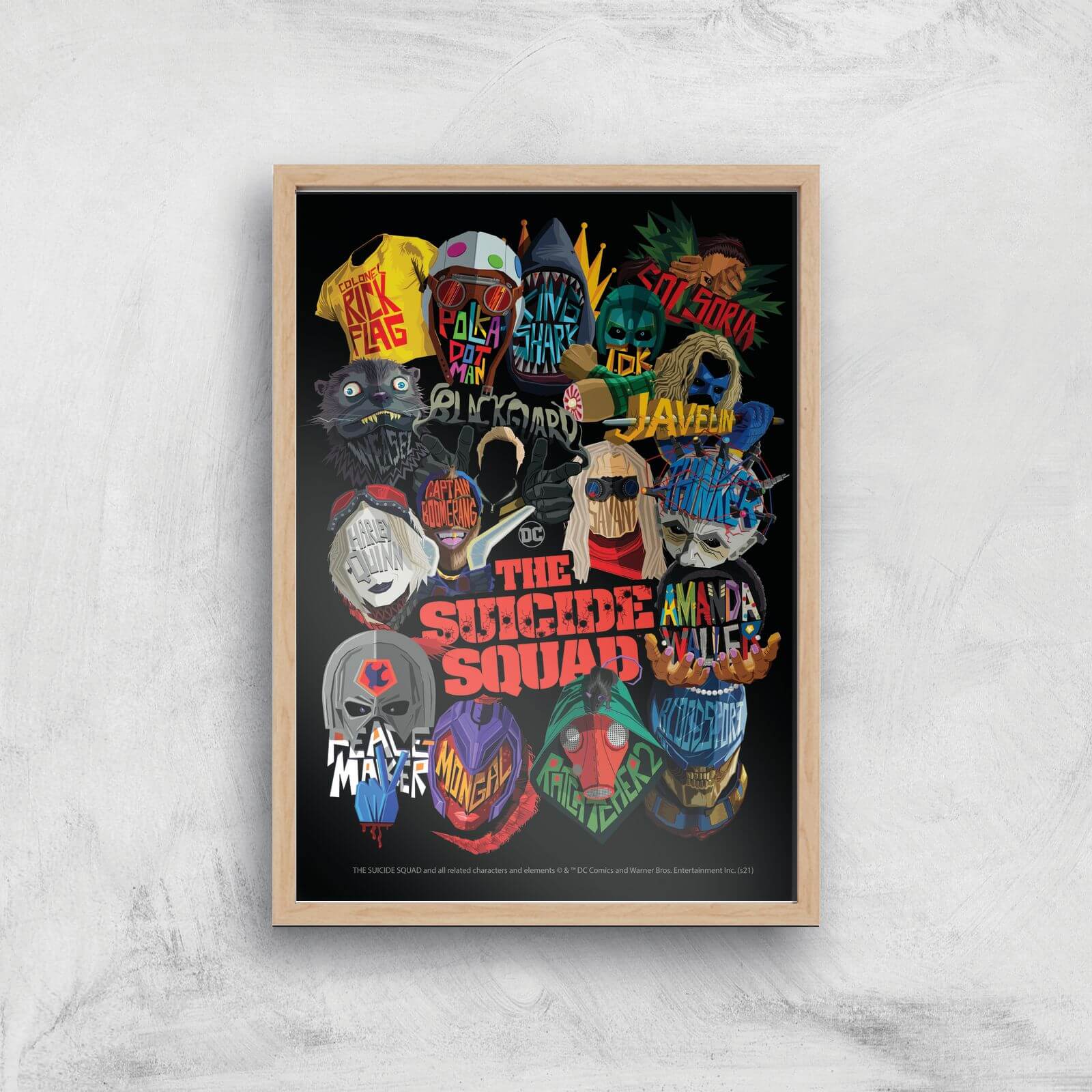

Suicide Squad Poster Giclee Art Print - A4 - Wooden Frame