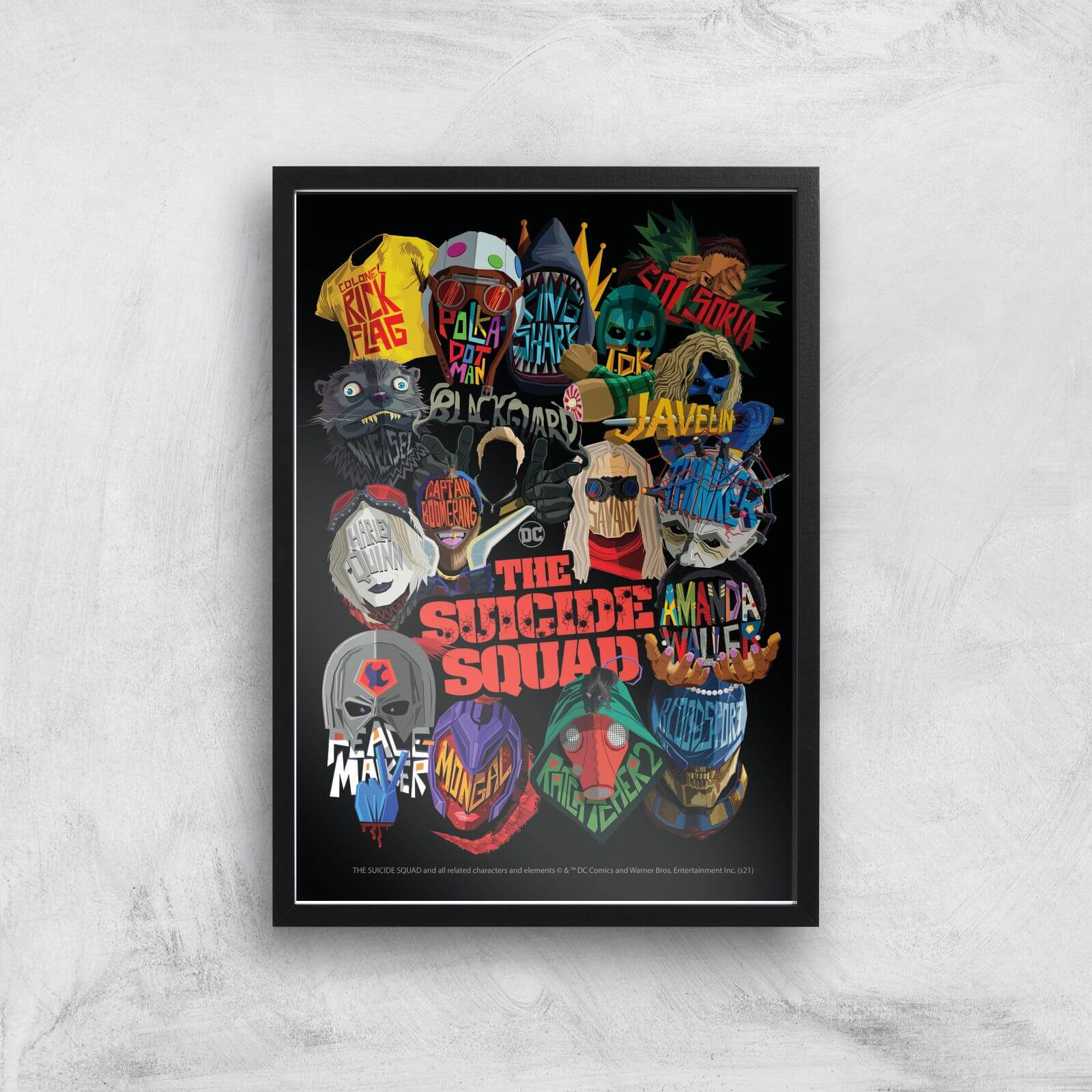 Suicide Squad Poster Giclee Art Print - A3 - Black Frame