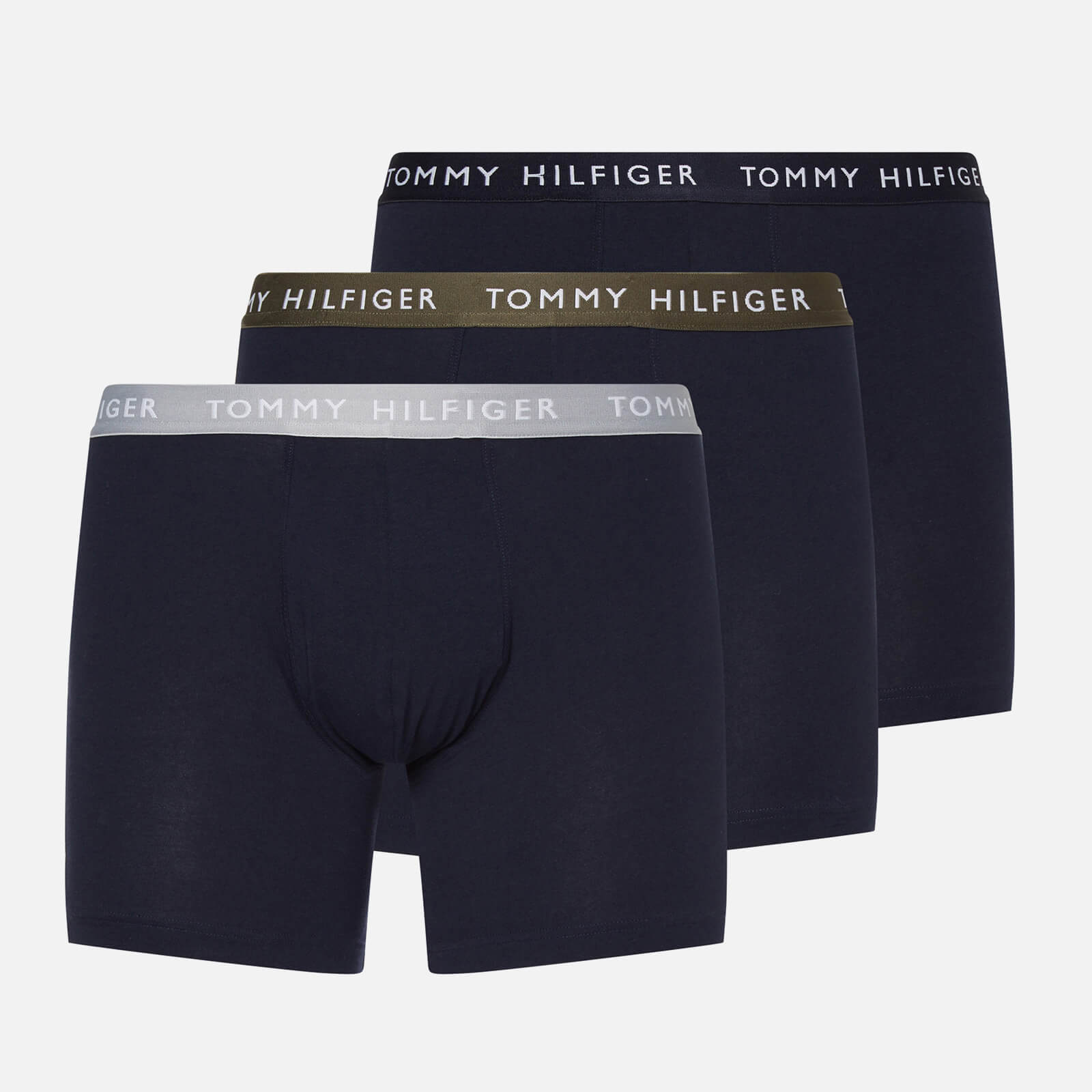 Tommy Hilfiger Men's 3-Pack Contrast Waistband Boxer Briefs - Sublunar/Army Green/Desert Sky - S