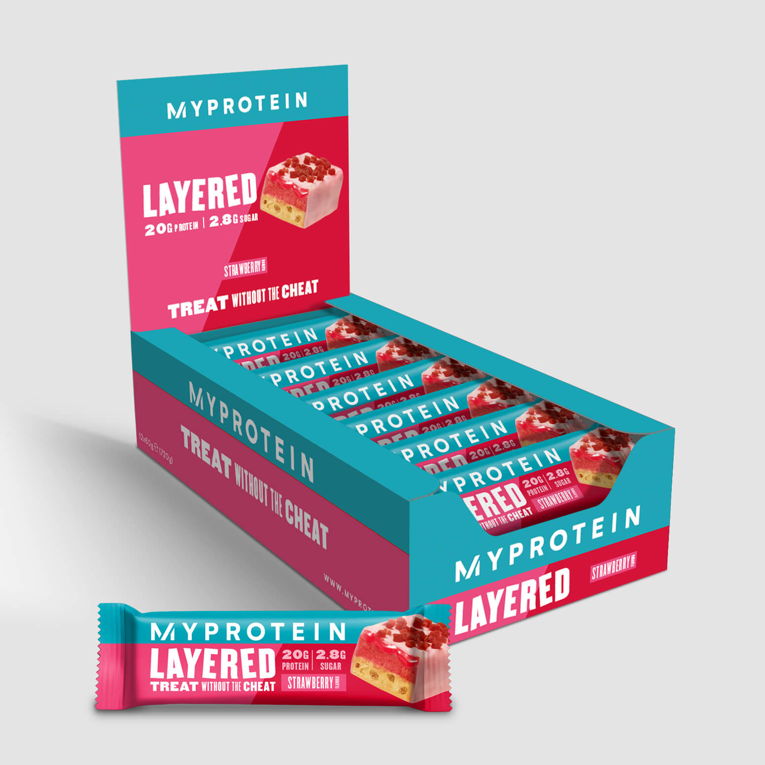 6 Layer Proteinriegel - 12 x 60g - Erdbeere
