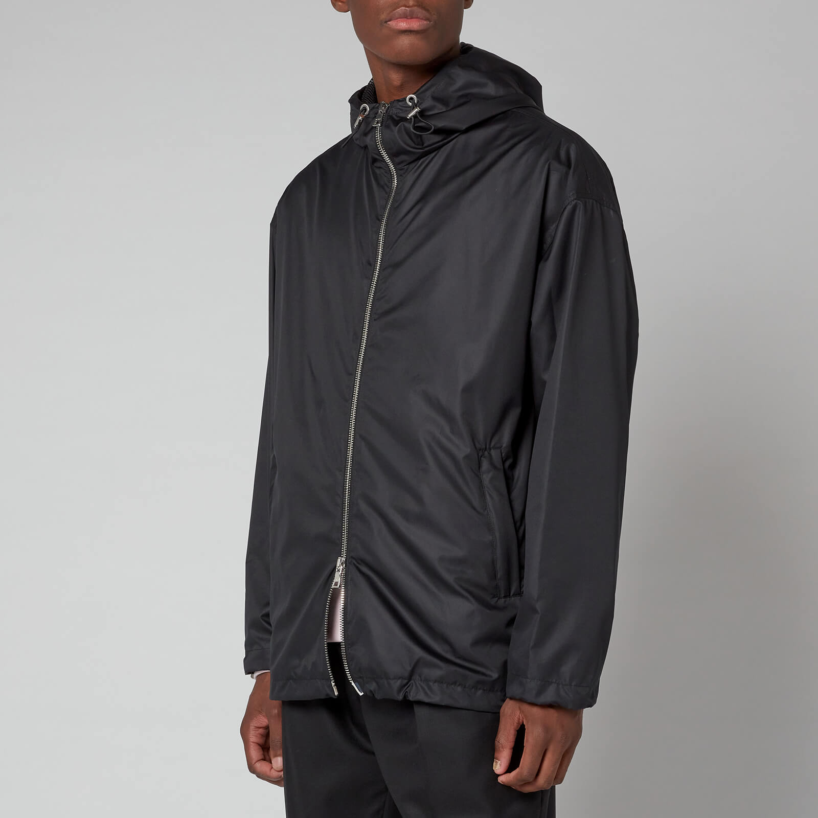 Balmain Men's Hooded Windbreaker Jacket - Black - 52/XL