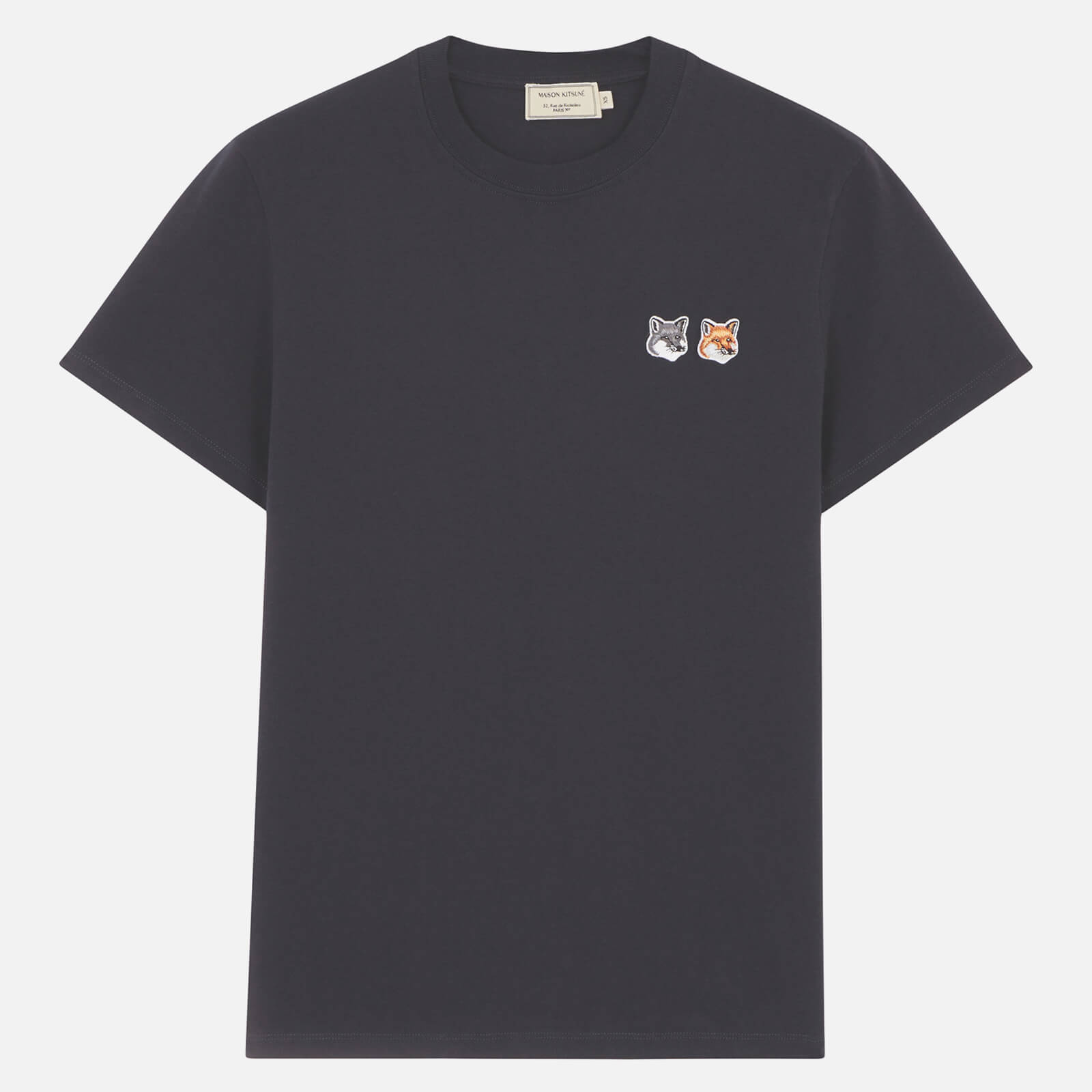 Maison Kitsuné Women's Double Fox Head Patch T-Shirt - Anthracite - S