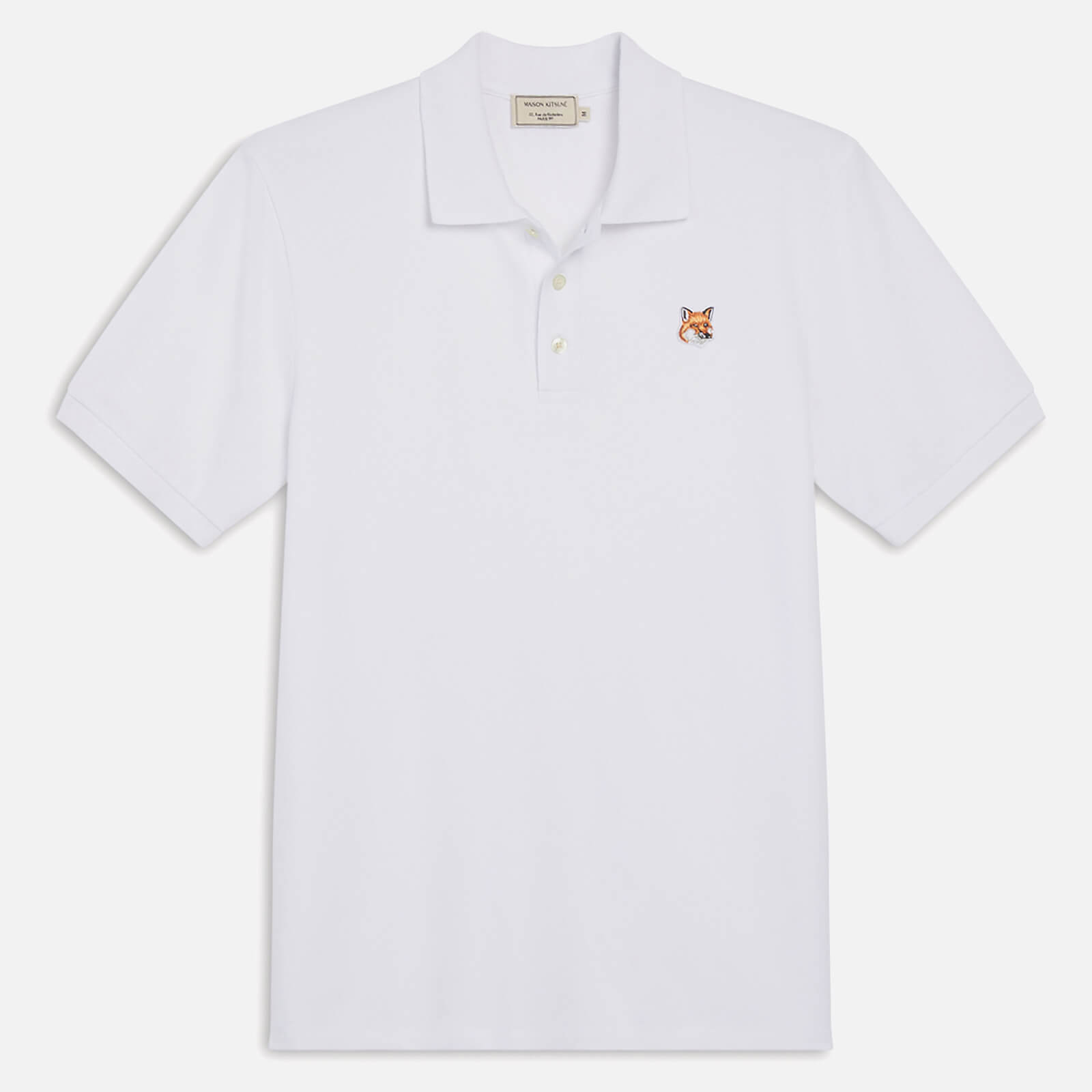 Maison Kitsuné Men's Fox Head Patch Polo Shirt - White - M
