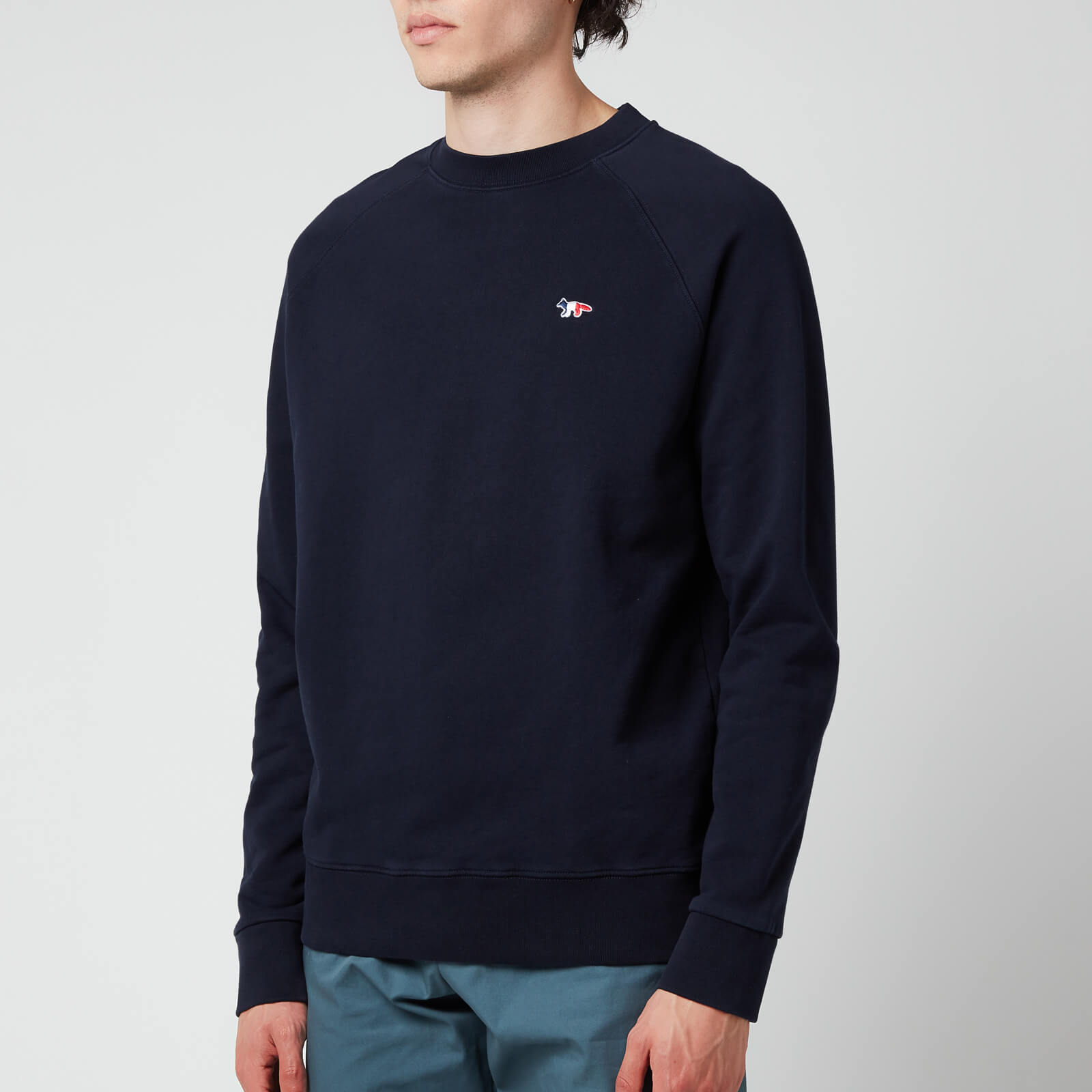 Maison Kitsuné Men's Tricolour Fox Patch Clean Sweatshirt - Navy - S