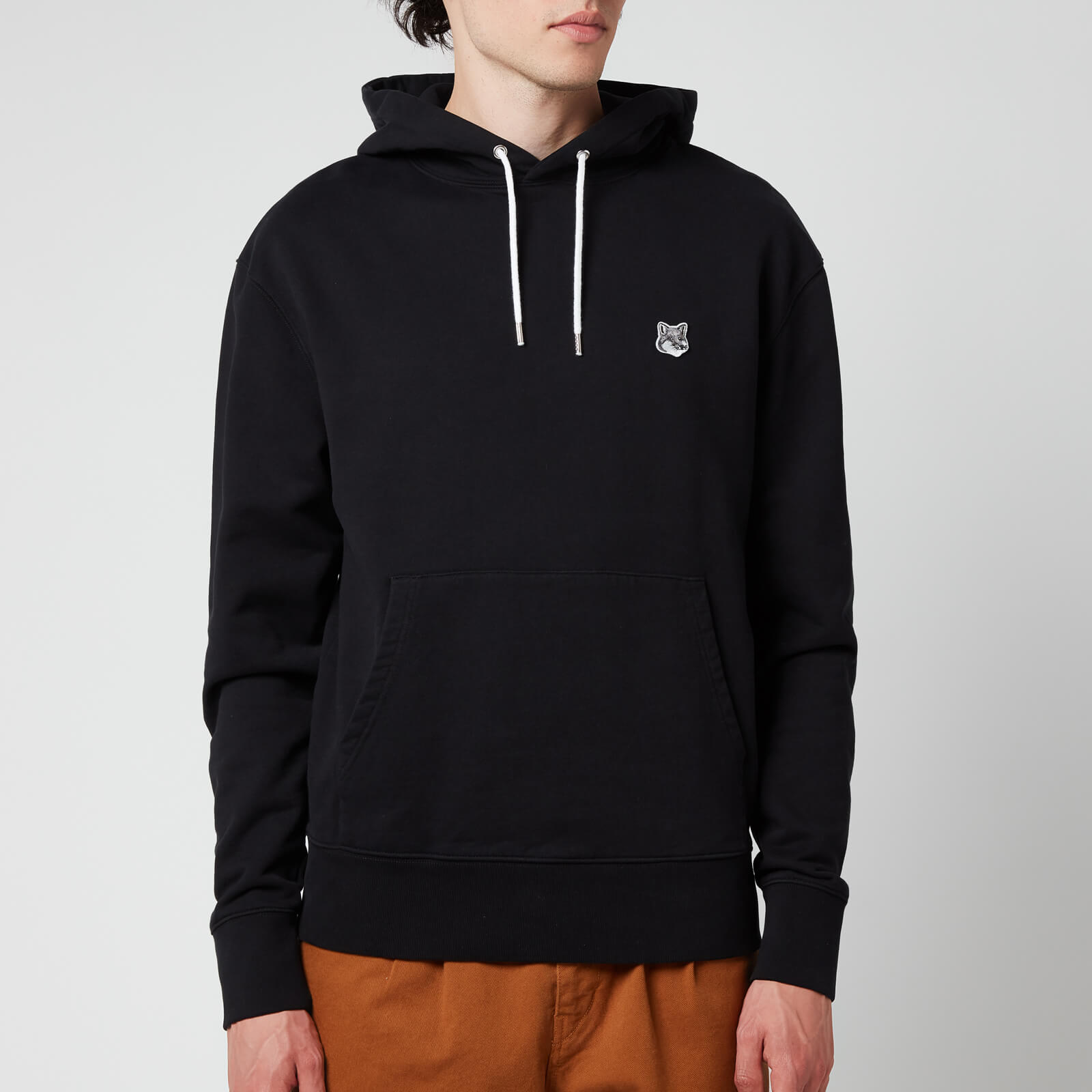 Maison Kitsuné Men's Grey Fox Head Patch Classic Hoodie - Black - S