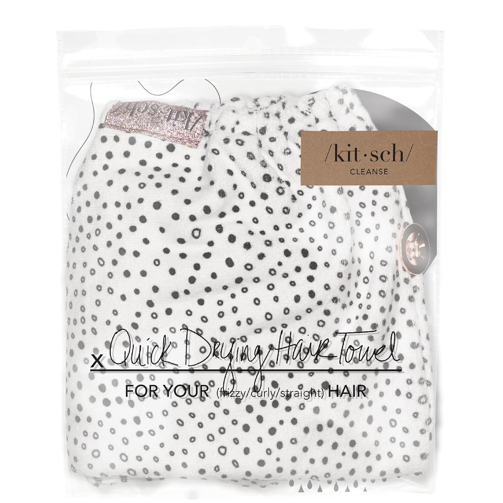 Kitsch Microfiber Hair Towel (Various Colours) - Micro Dot