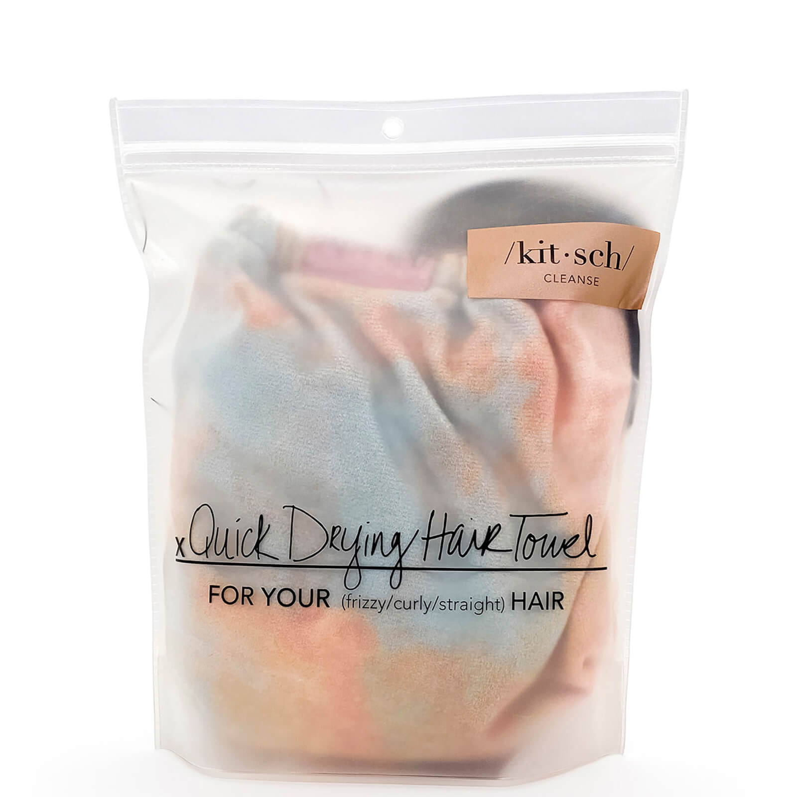 Image of Kitsch Microfiber Hair Towel (Various Colours) - Sunset Tie Dye