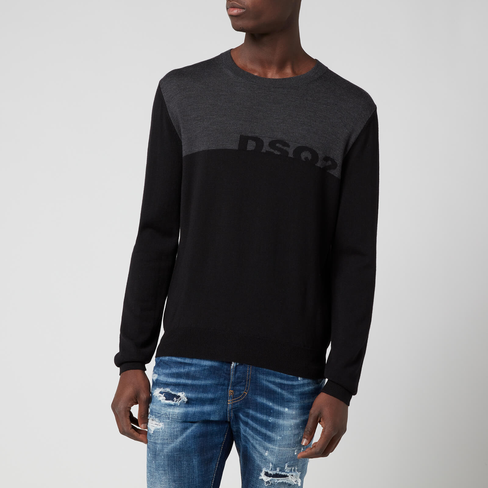 Dsquared2 Men's Logo Knit Jumper - Grey/Black - S