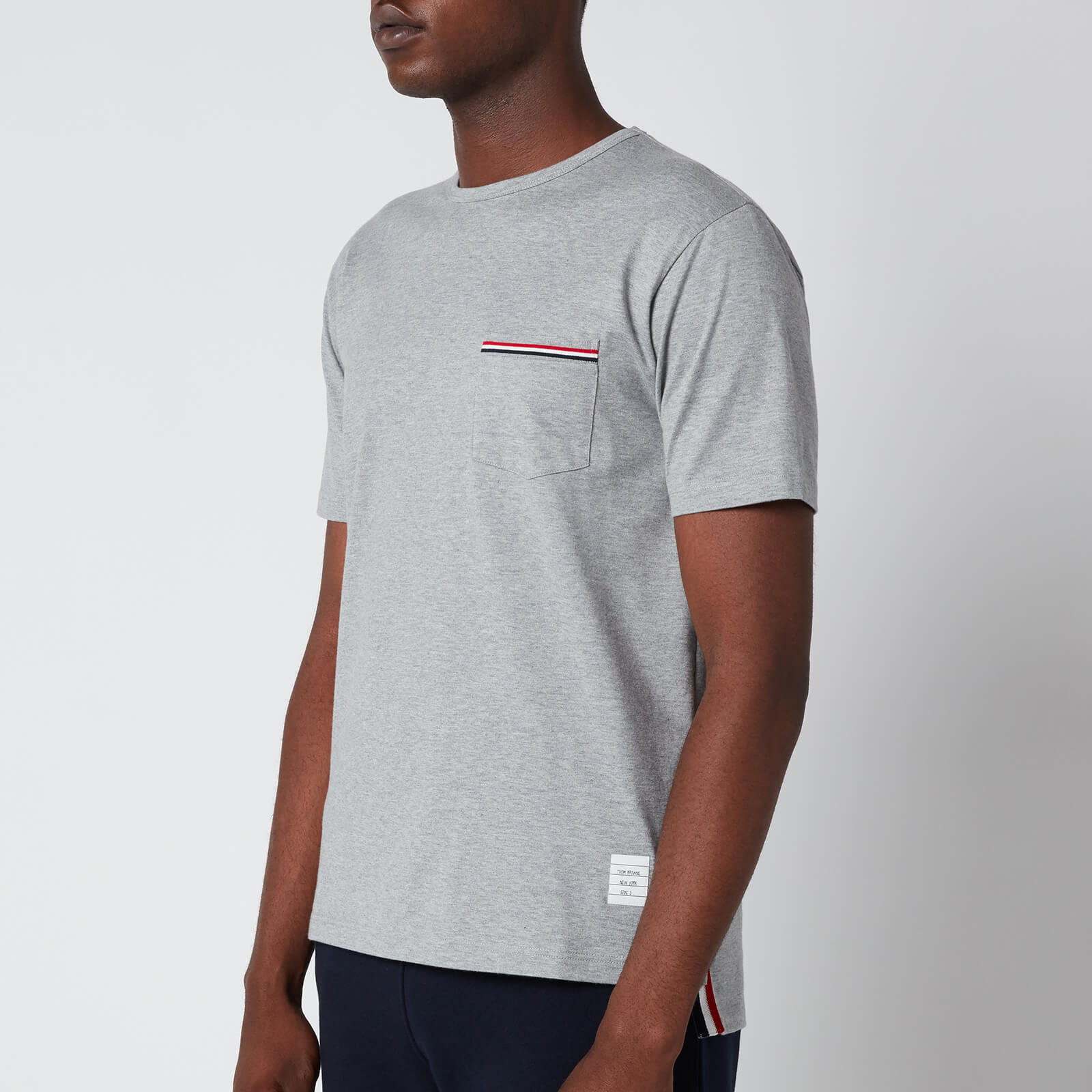 Thom Browne Men's Chest Pocket T-Shirt - Light Grey - 2/M