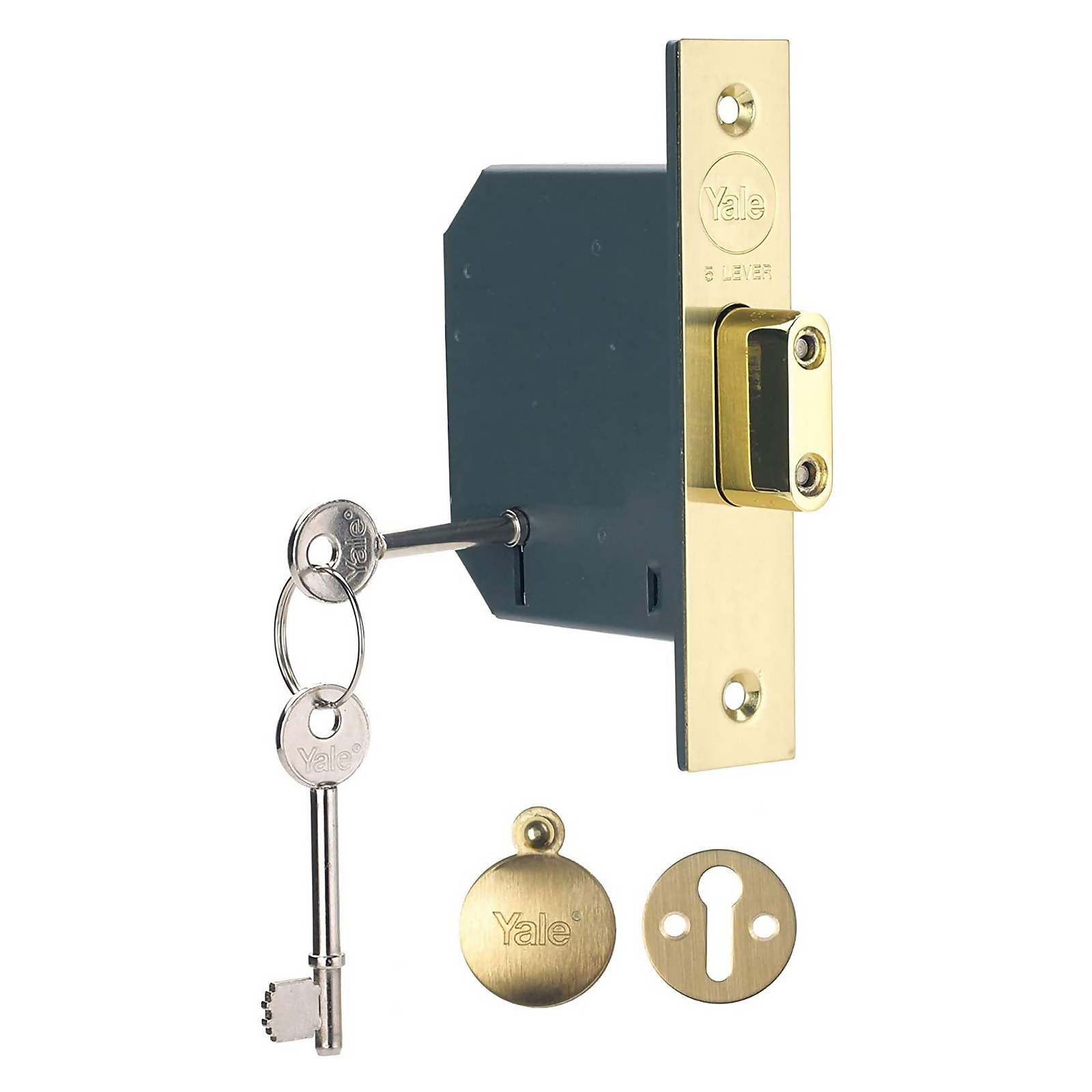 Photo of Yale Pm552 5 Lever Brass Mortice 3 Inch Deadlock